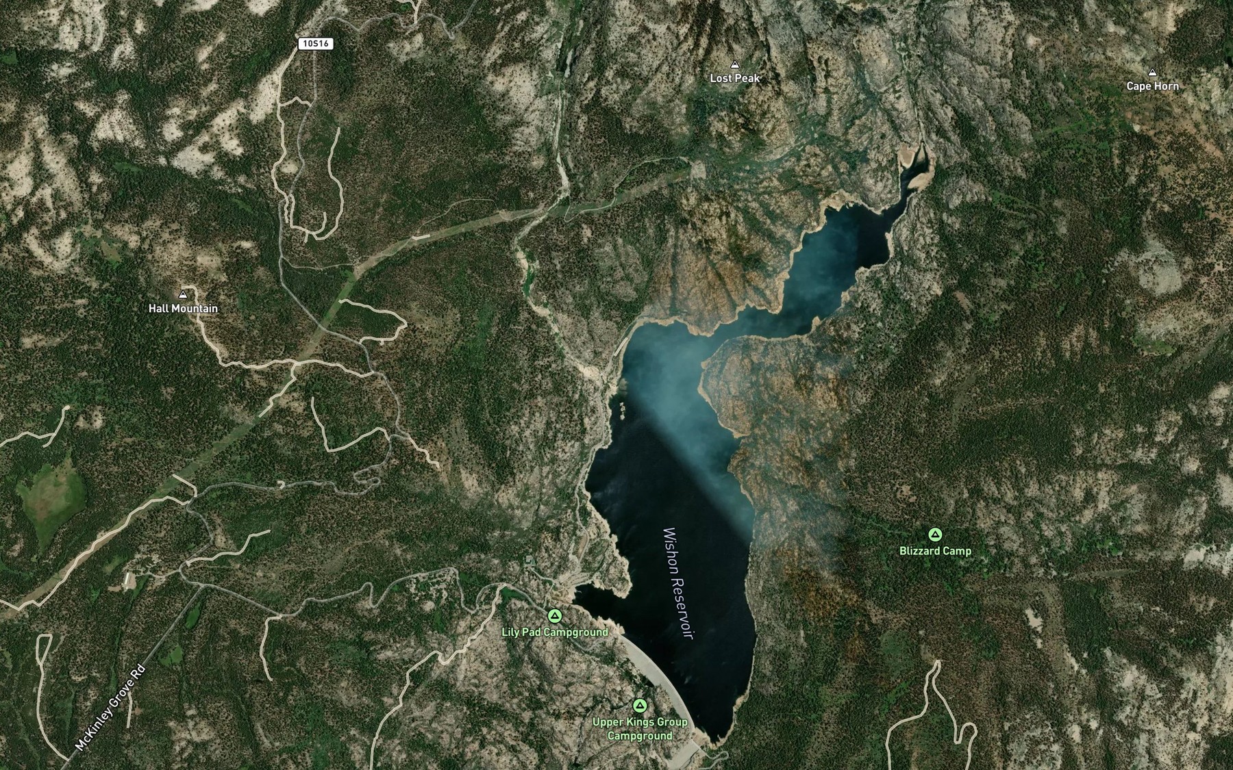 Satellite map of the Short Hair Creek