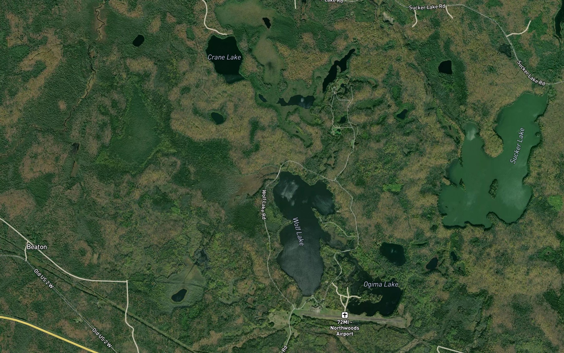 Satellite map of the Cowslip Creek