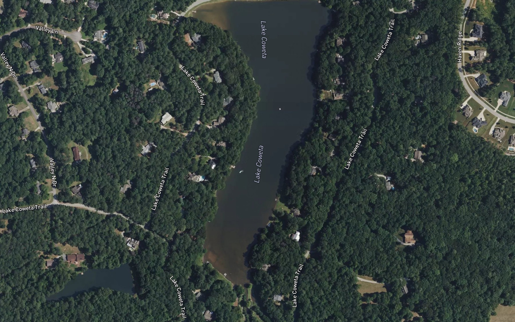 Satellite map of the Lake Coweta