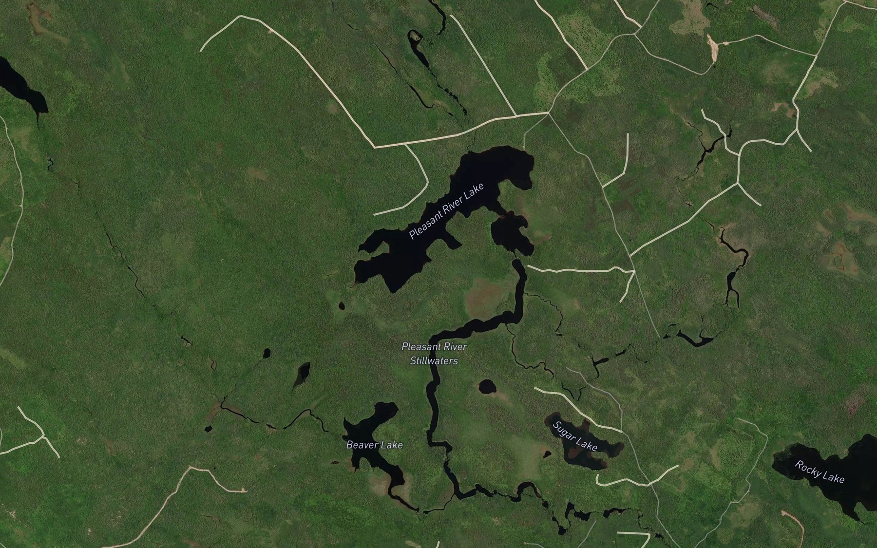 Satellite map of the Pleasant River Stillwaters