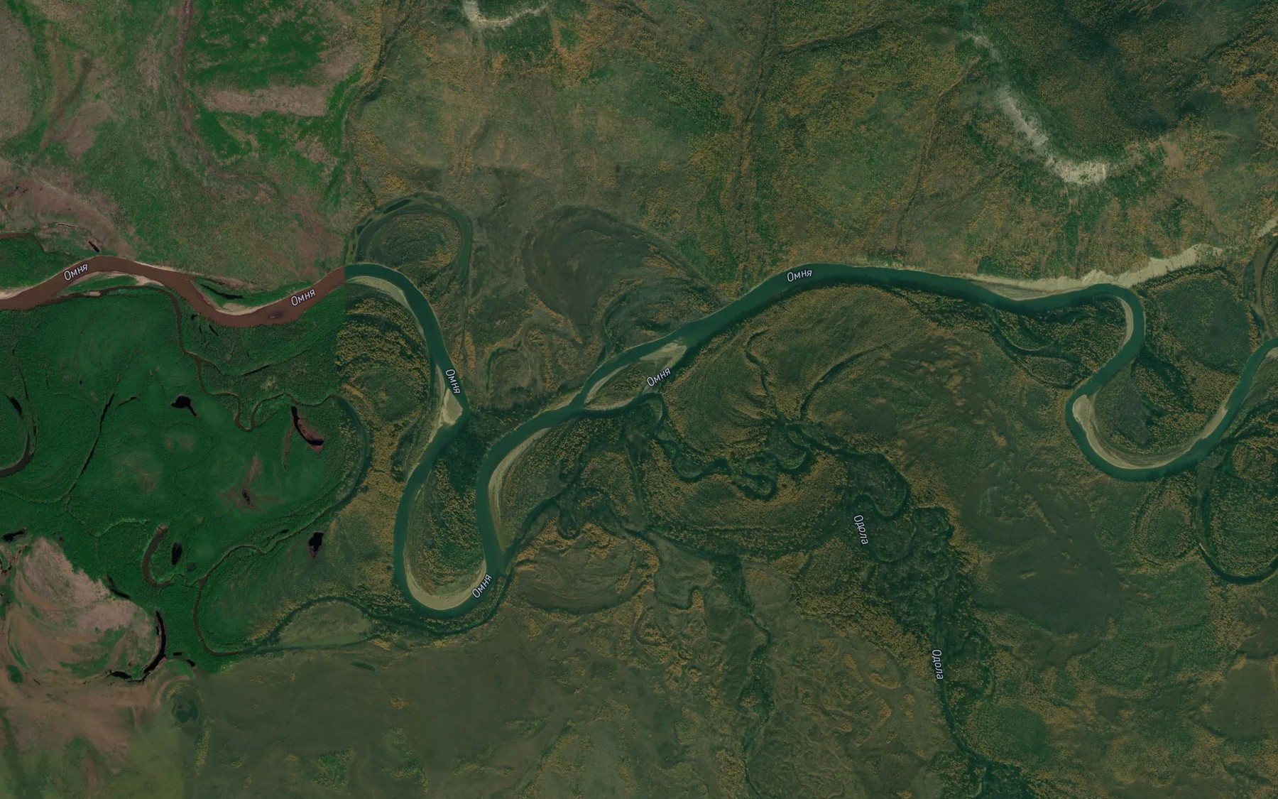 Satellite map of the Odola