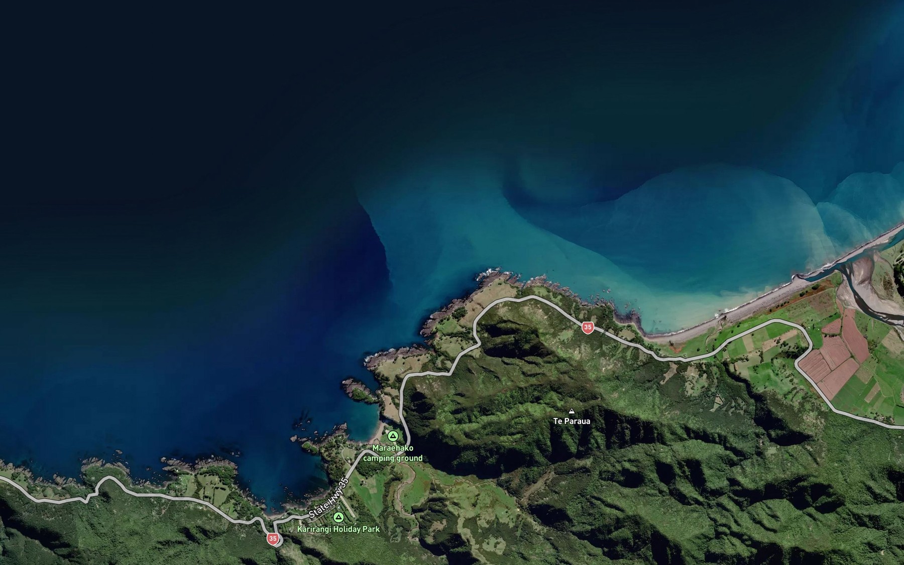Satellite map of the Orima Stream