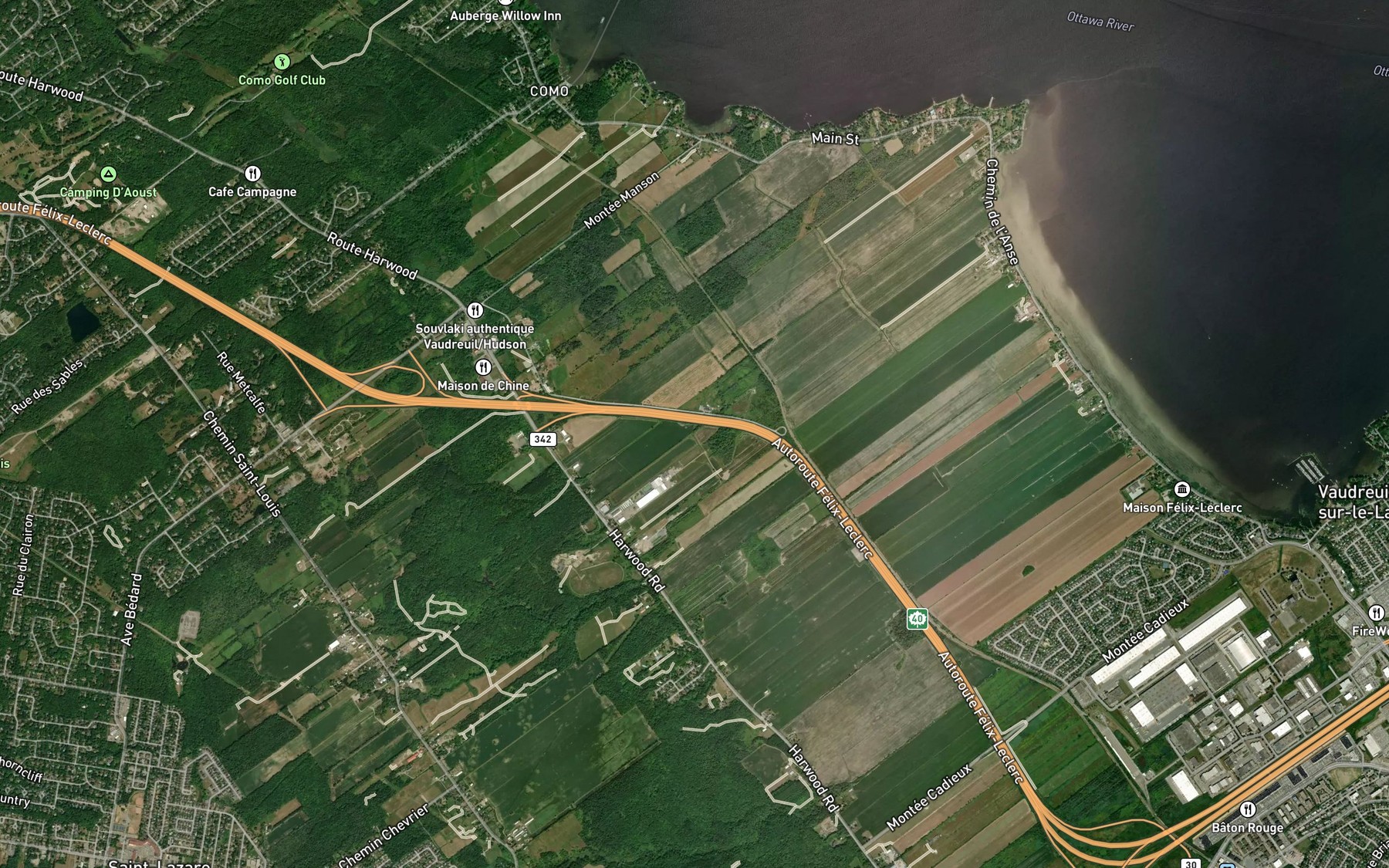 Satellite map of the Cours d'eau Paiement