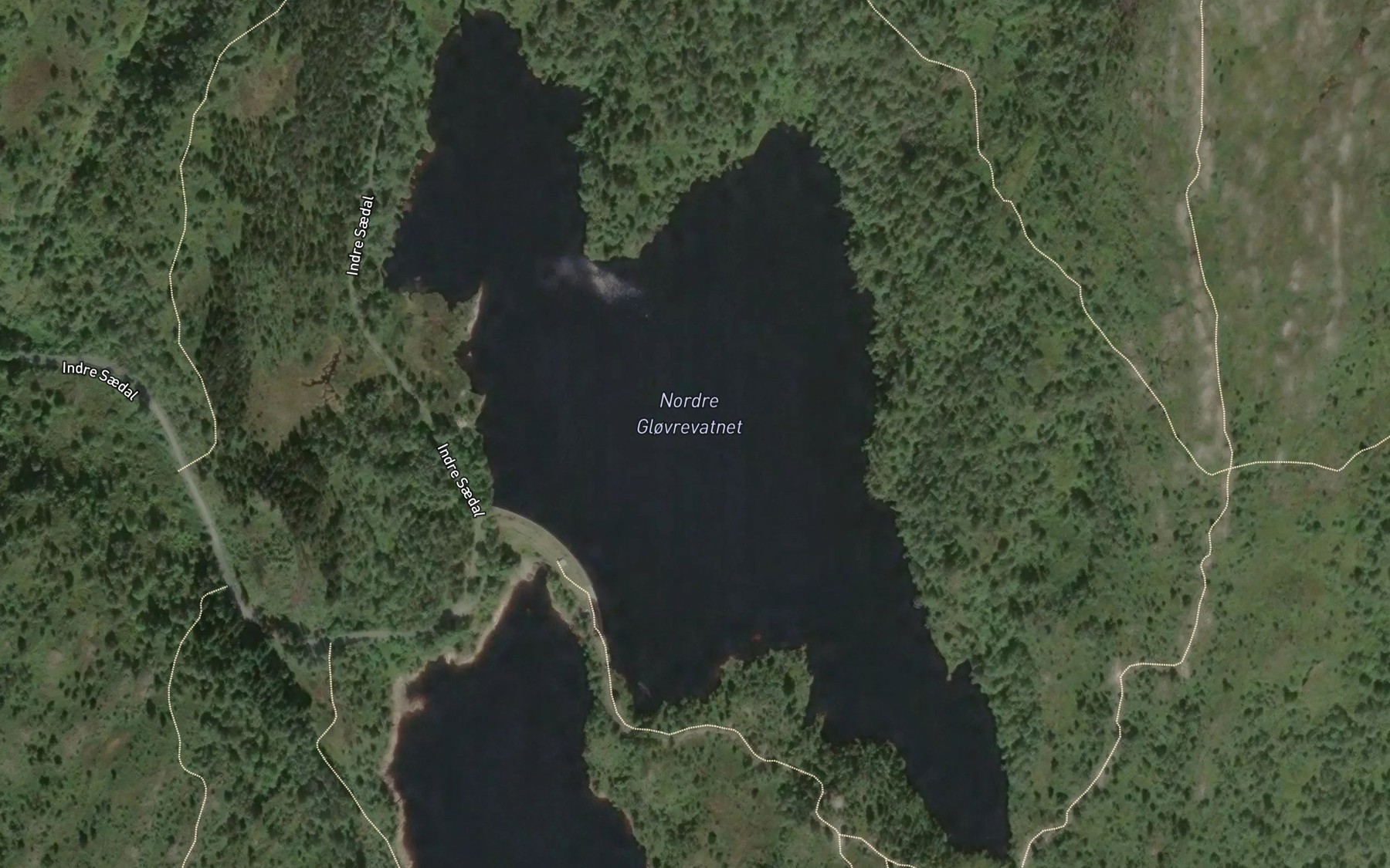 Satellite map of the Glovrevatnet,nordre