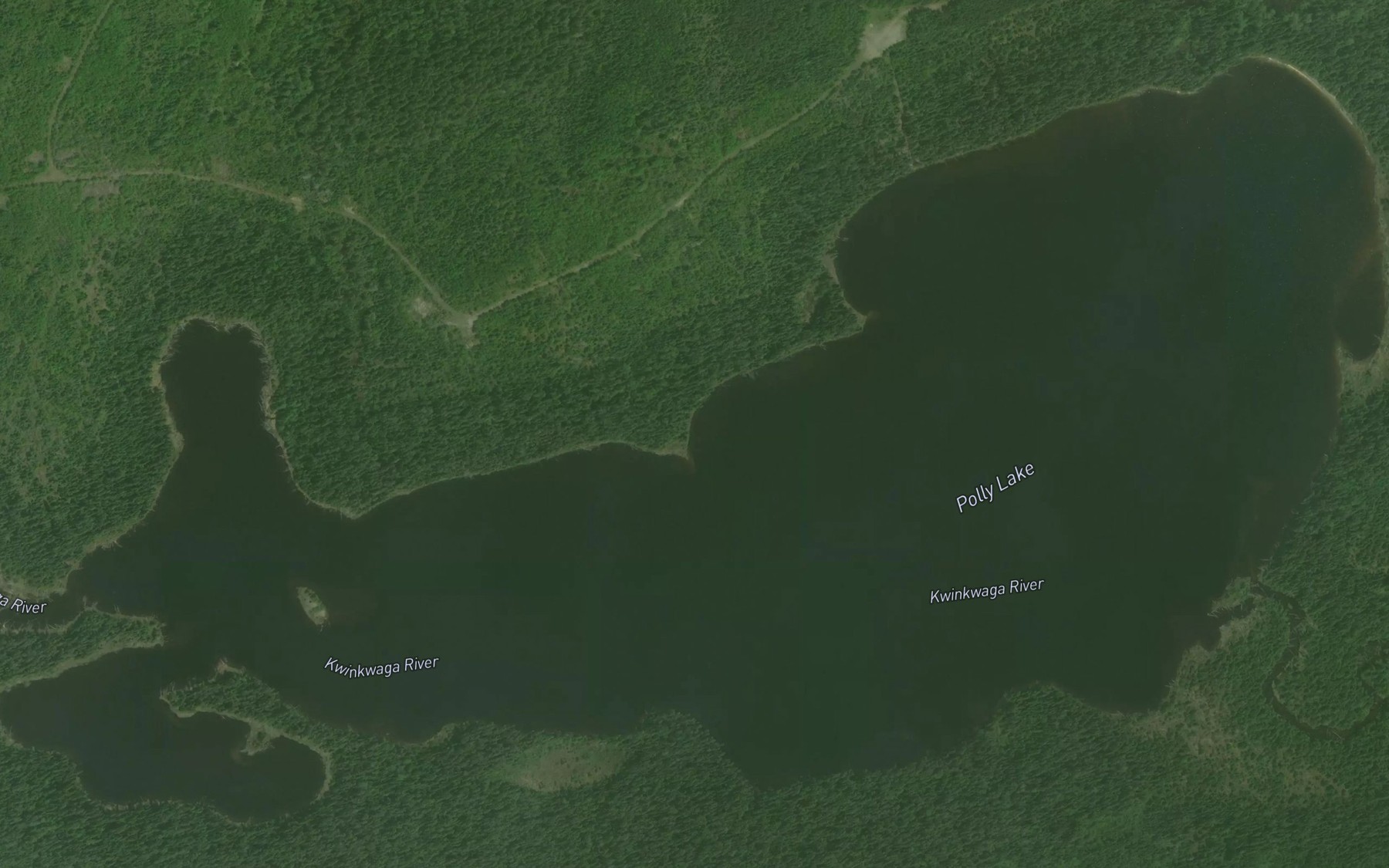 Satellite map of the Polly Lake