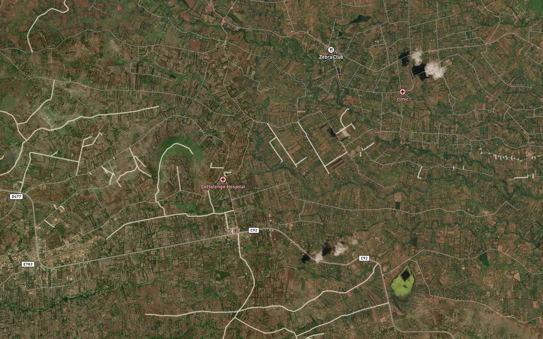 Satellite map of the Kanyuango