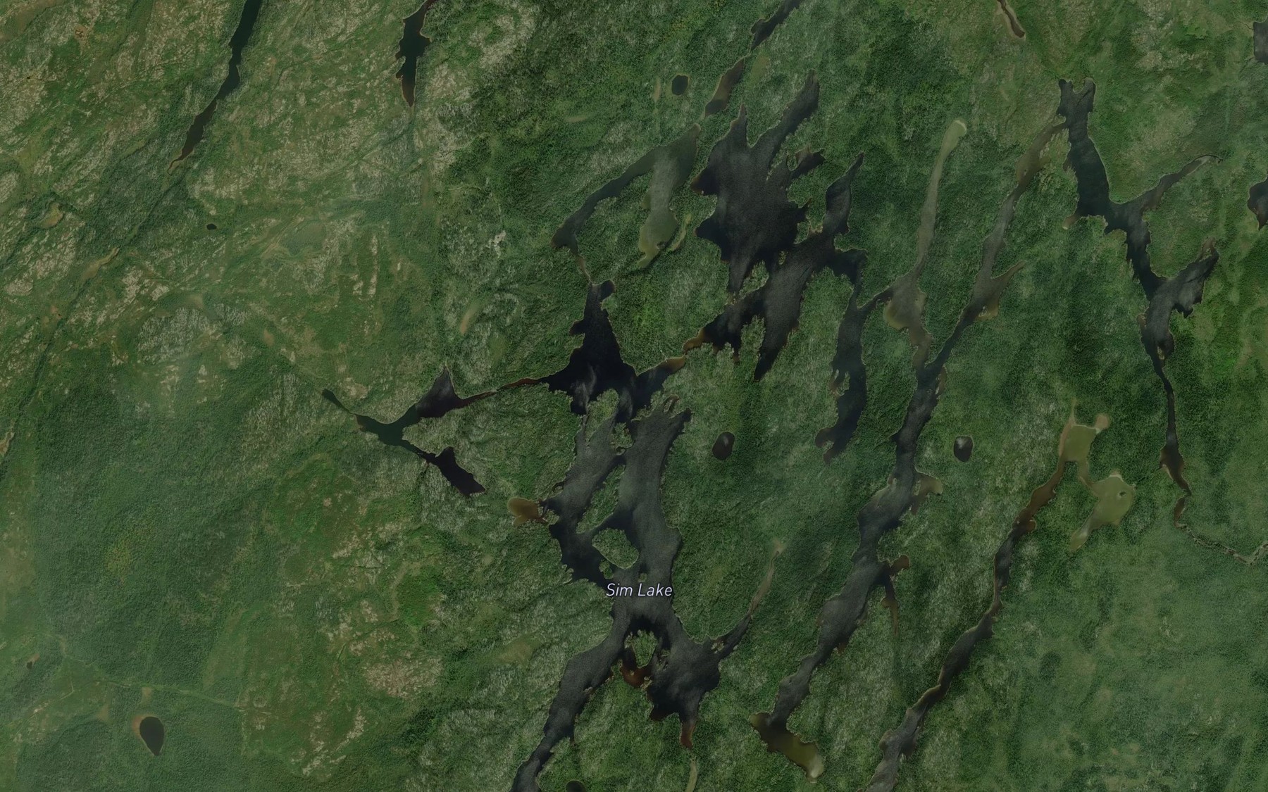 Satellite map of the Sim Lake