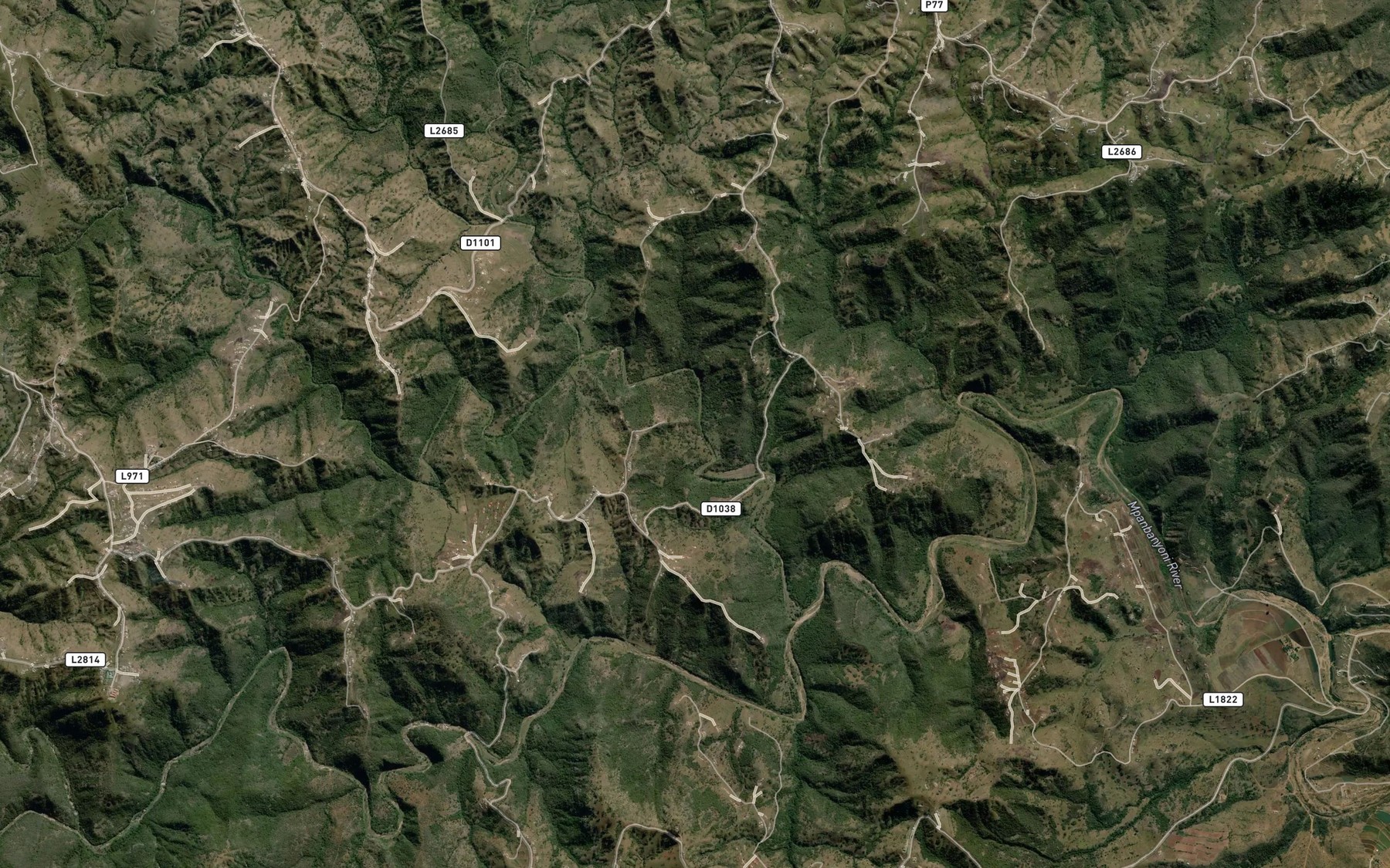 Satellite map of the Telesa Spruit
