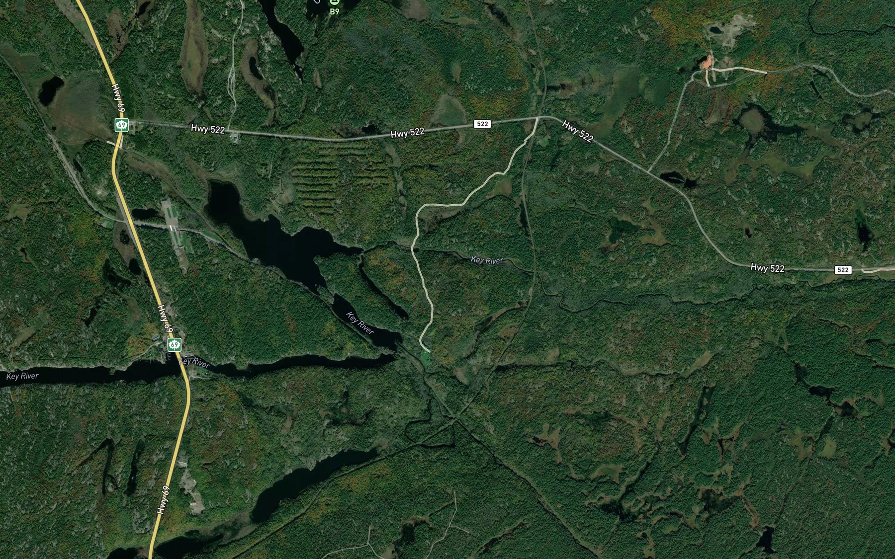 Satellite map of the Little Key River