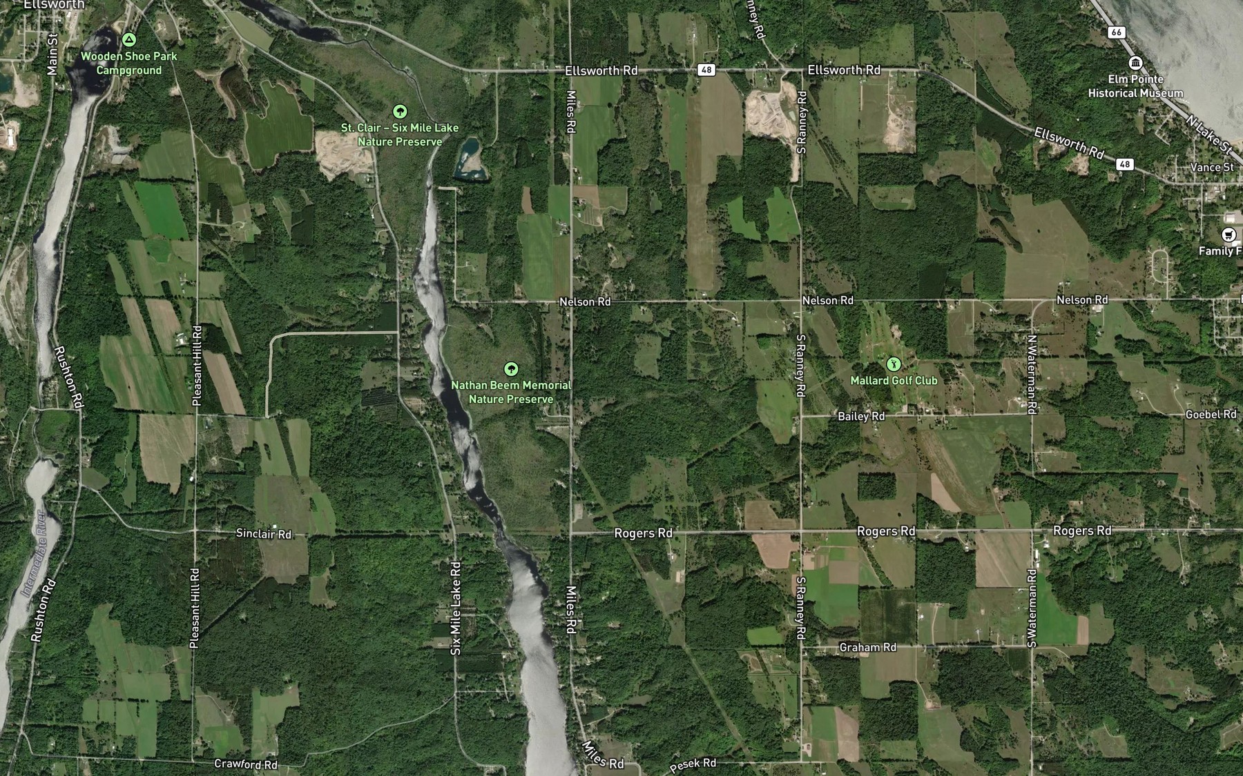Satellite map of the Black Kettle Creek