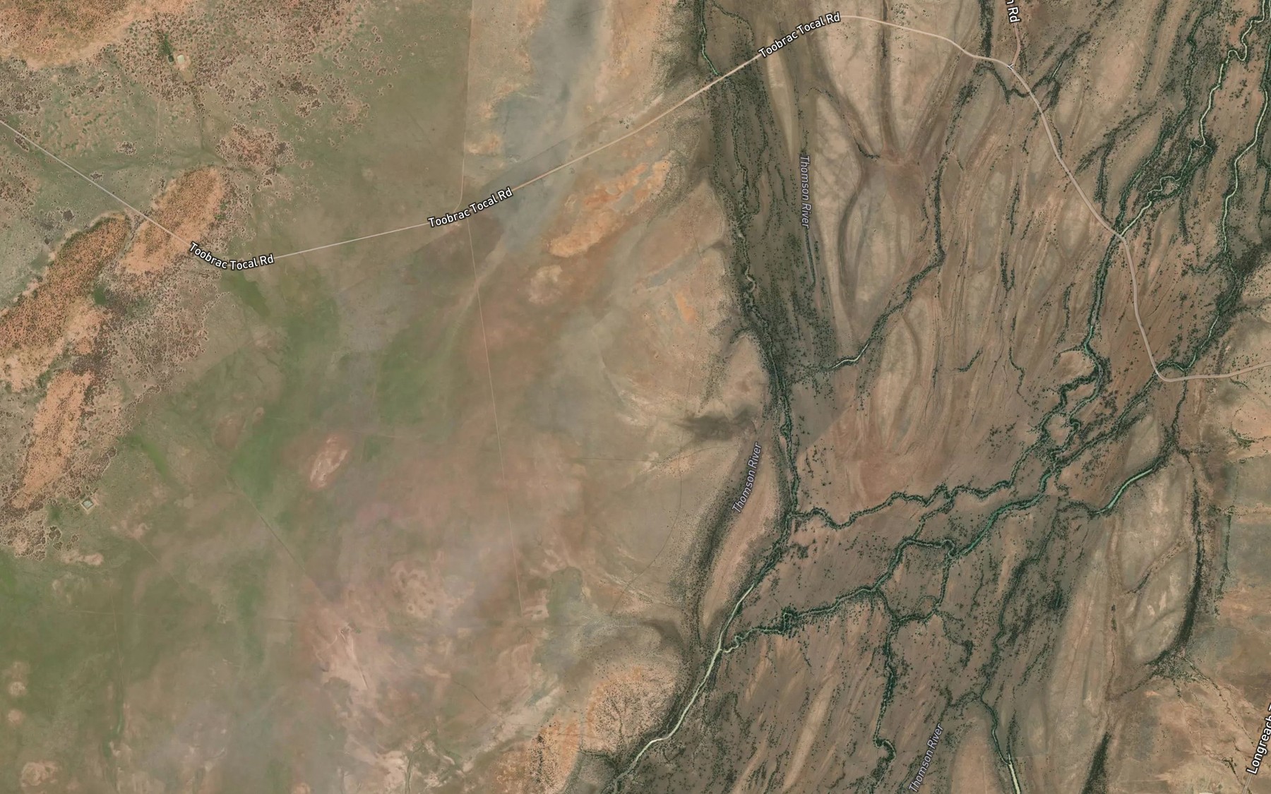 Satellite map of the Darr River