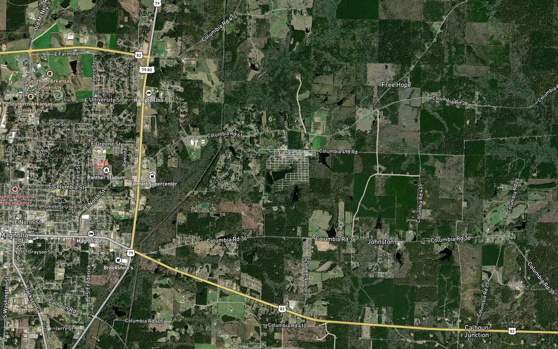 Satellite map of the Pittman Lake
