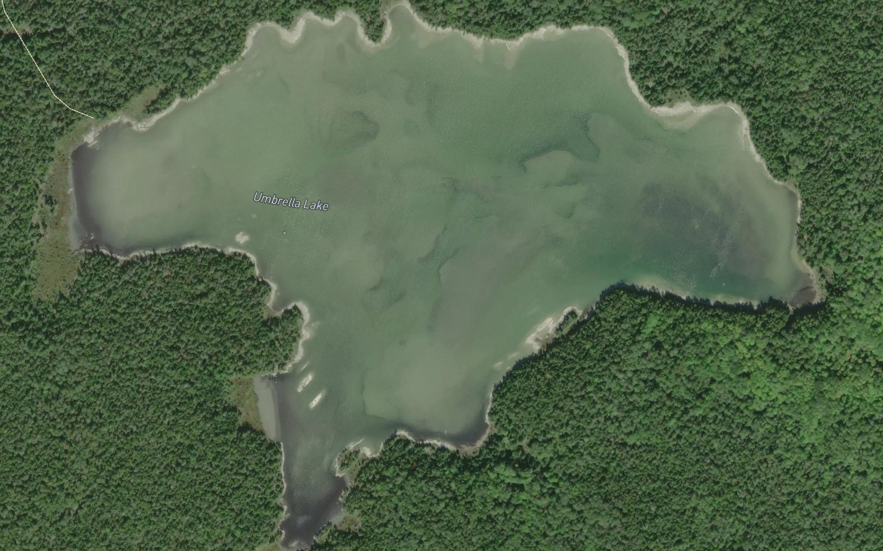 Satellite map of the Umbrella Lake