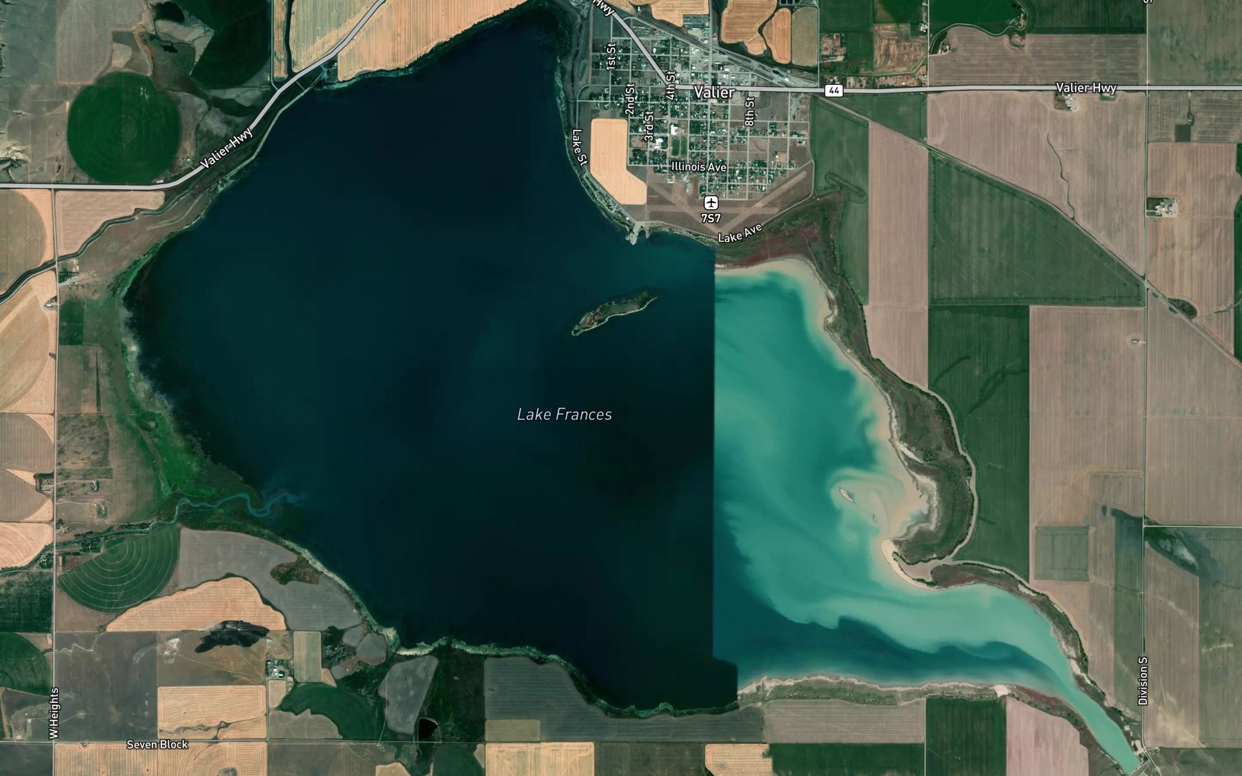 Satellite map of the Lake Frances