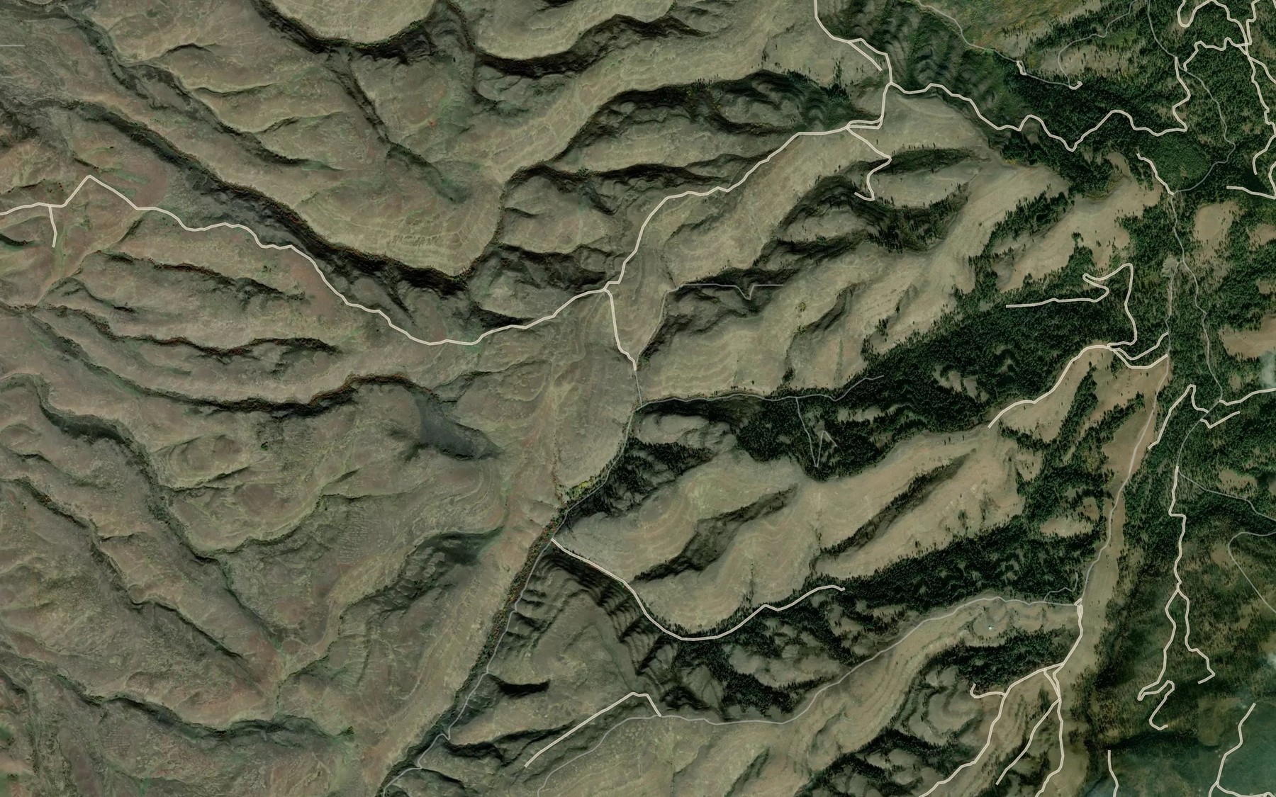 Satellite map of the Telephone Creek