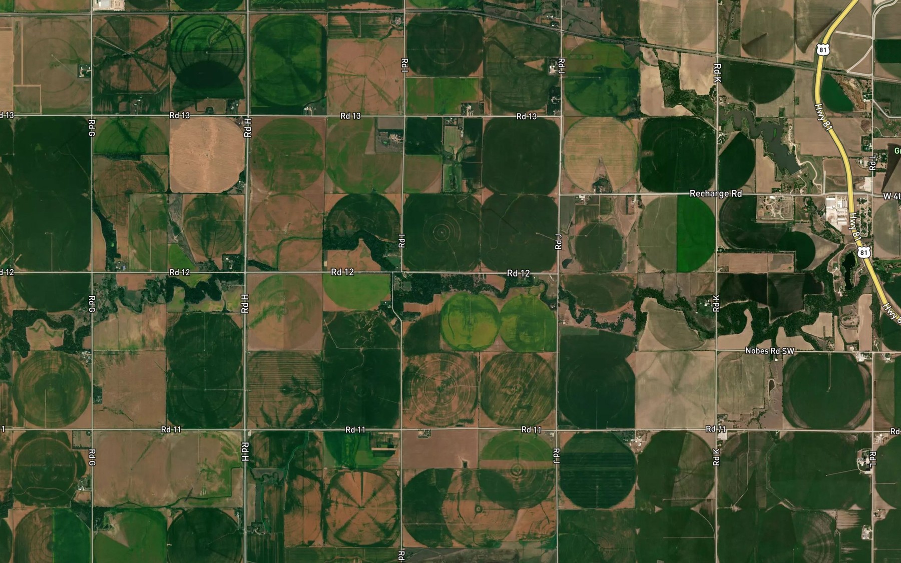 Satellite map of the Bear Creek