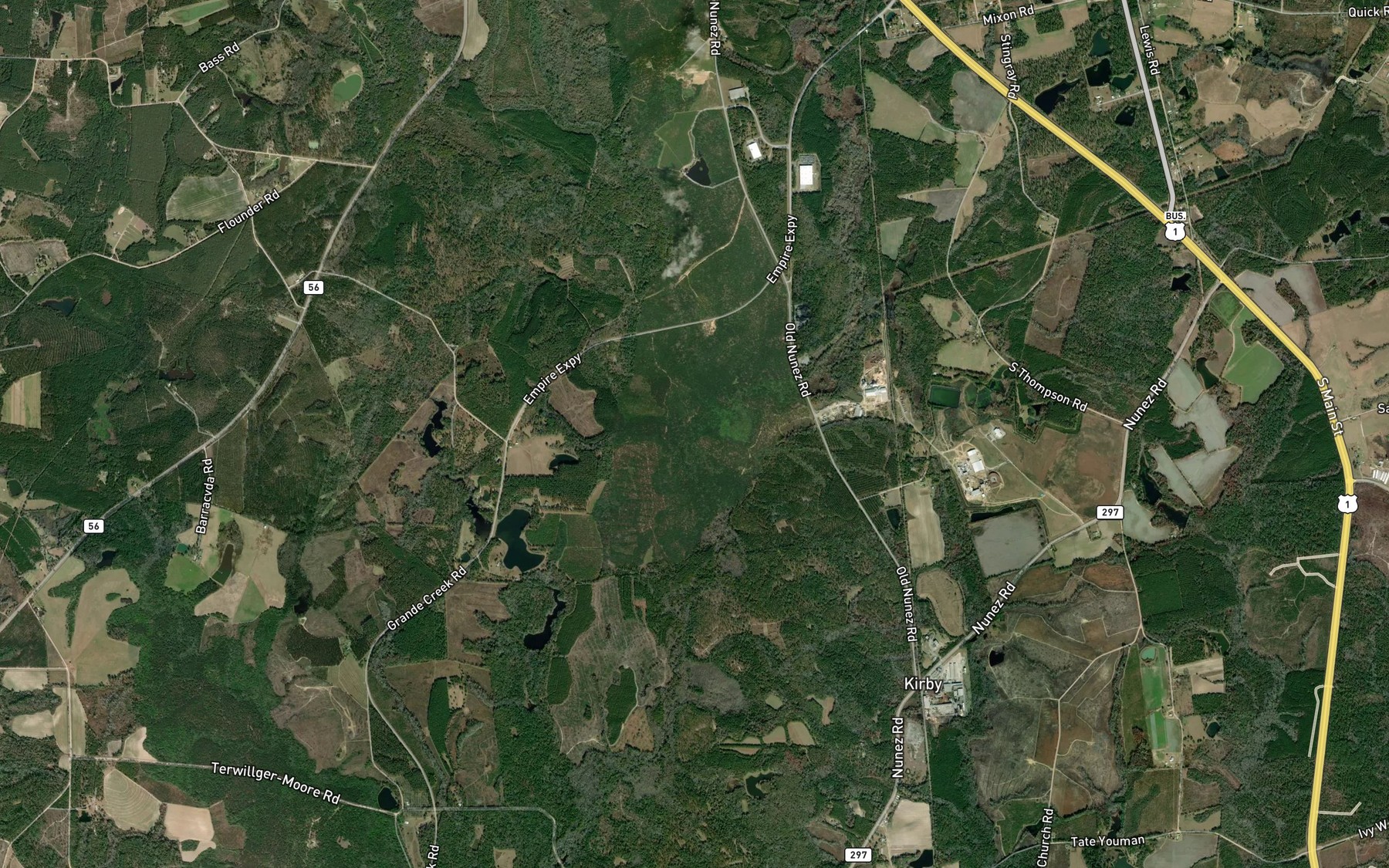 Satellite map of the Crooked Creek