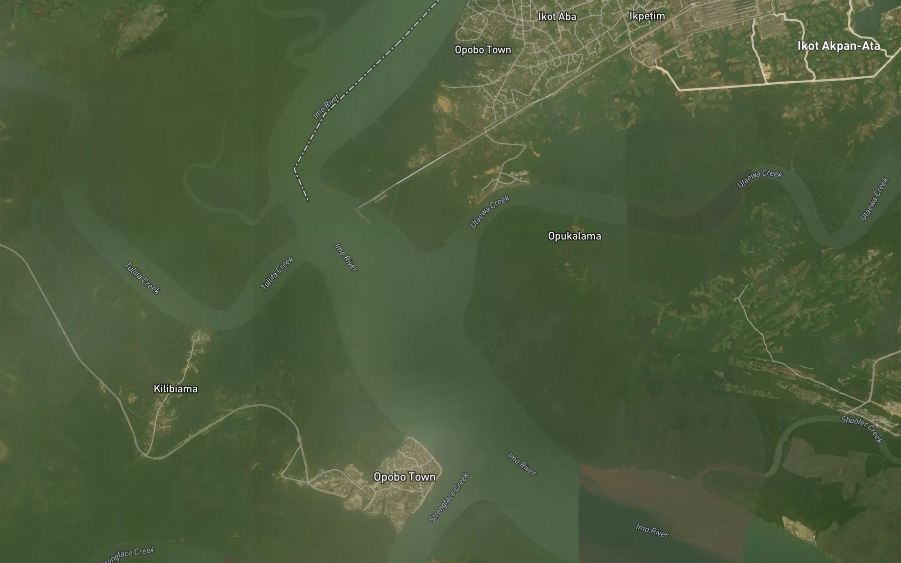 Satellite map of the Jaja Creek