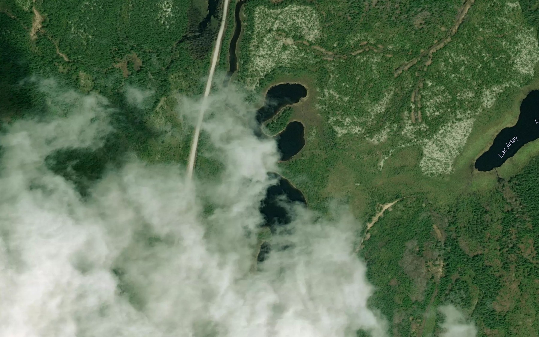 Satellite map of the Lac Cicouane