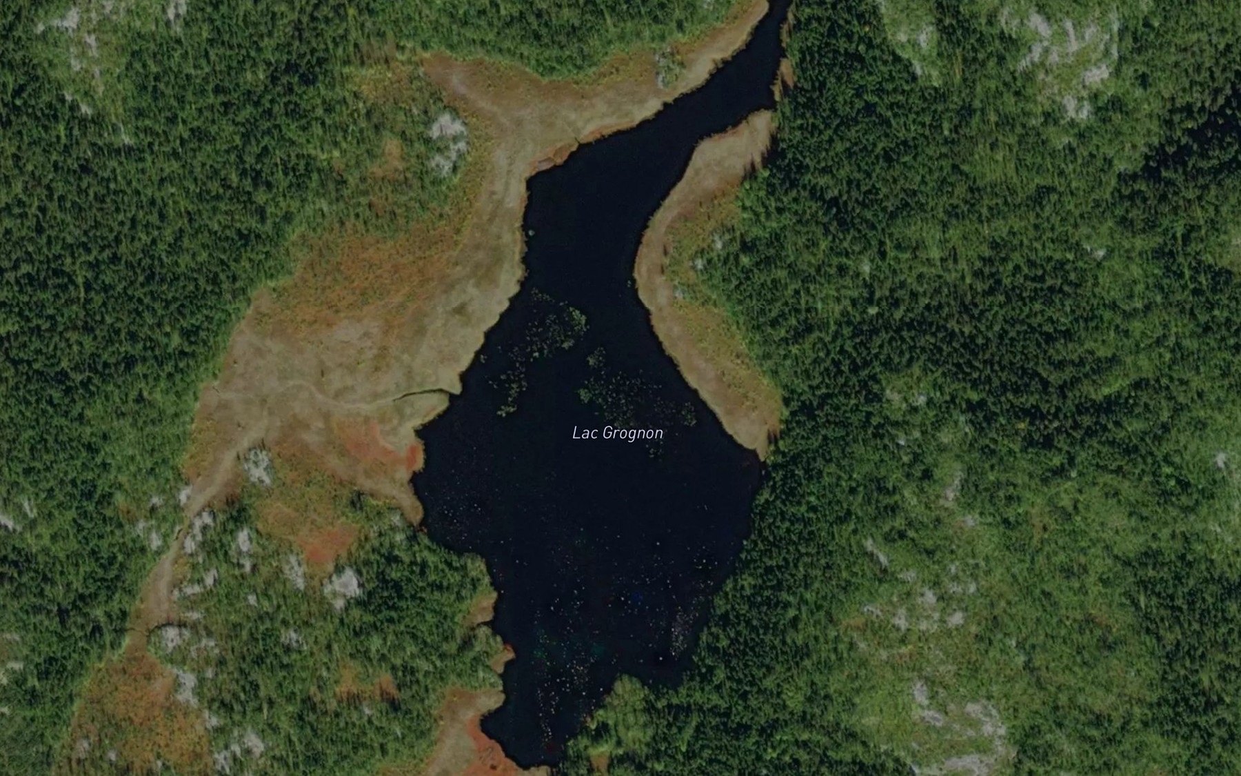 Satellite map of the Lac Grognon