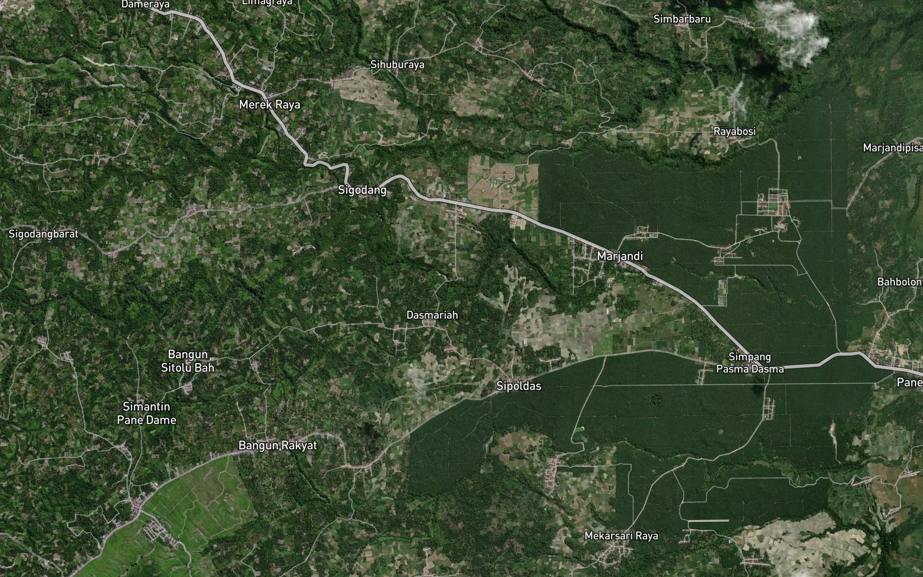 Satellite map of the Bah Isir