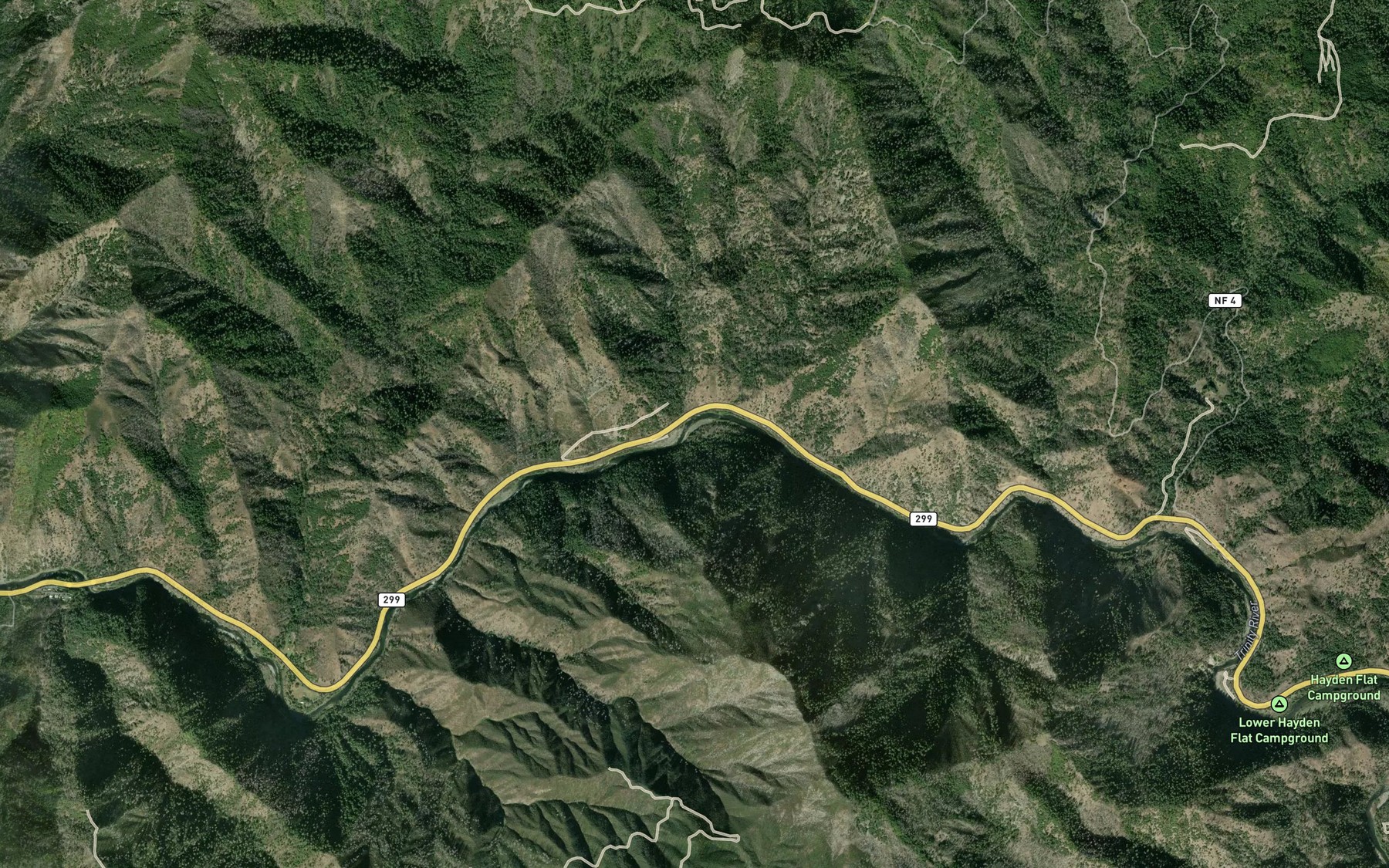 Satellite map of the Sandy Bar Creek