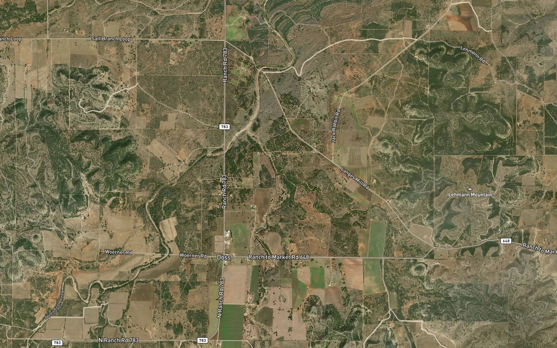Satellite map of the Dry Mormon Creek