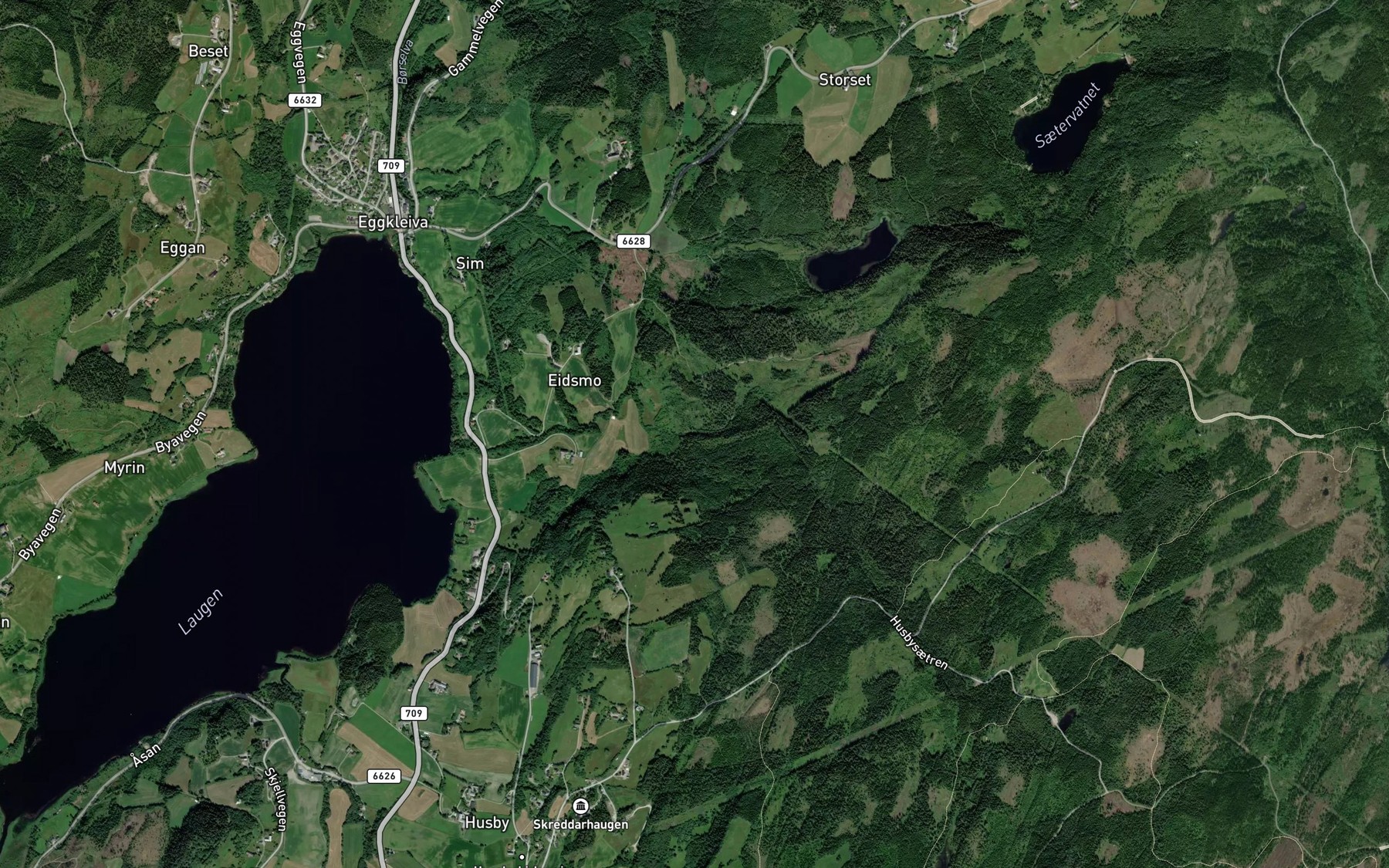 Satellite map of the Eidsmobekken