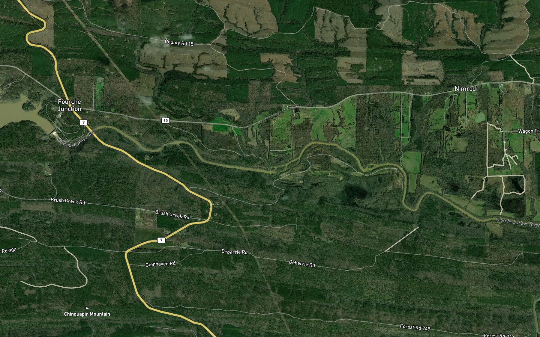 Satellite map of the Harris Creek