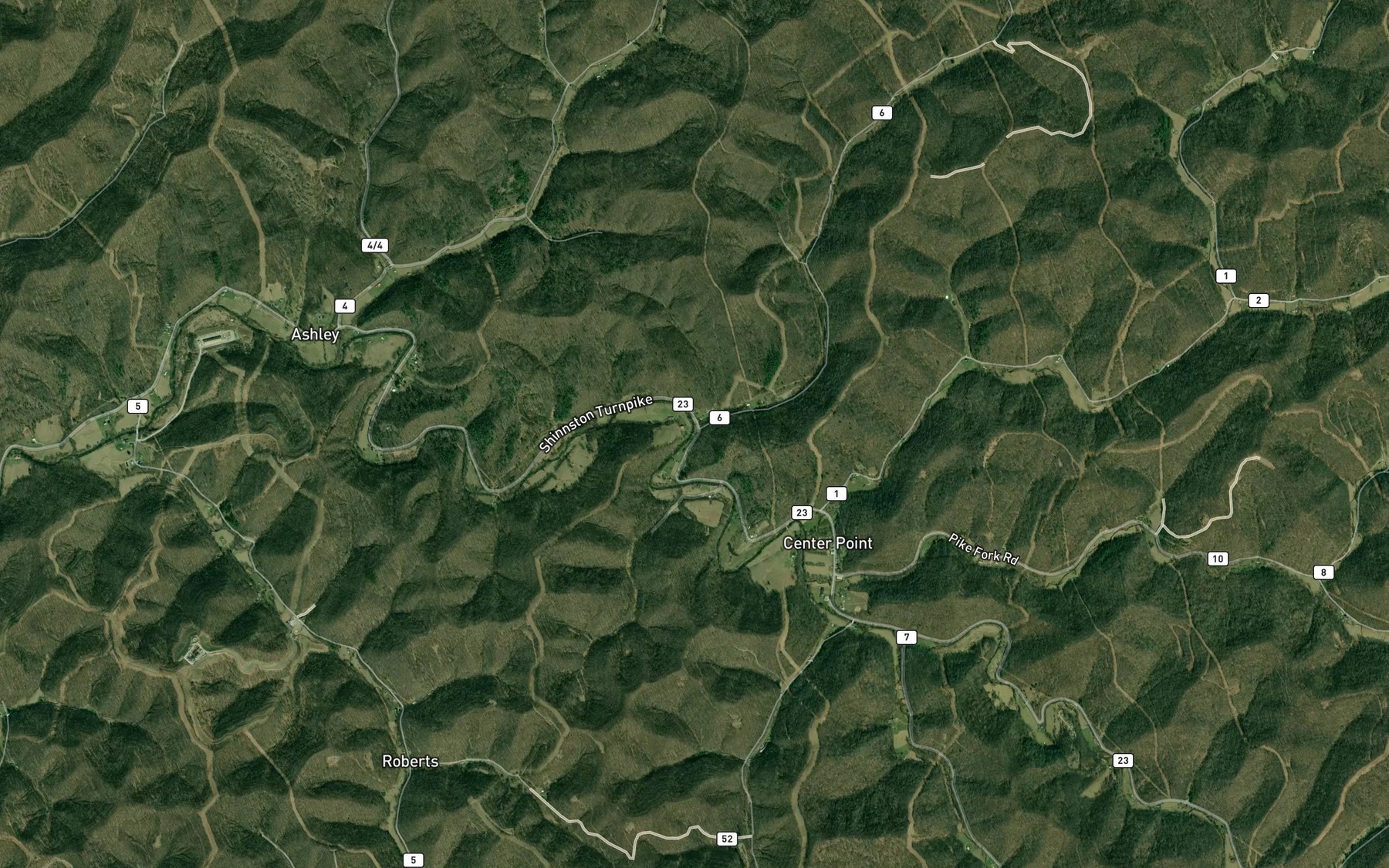 Satellite map of the Franks Run