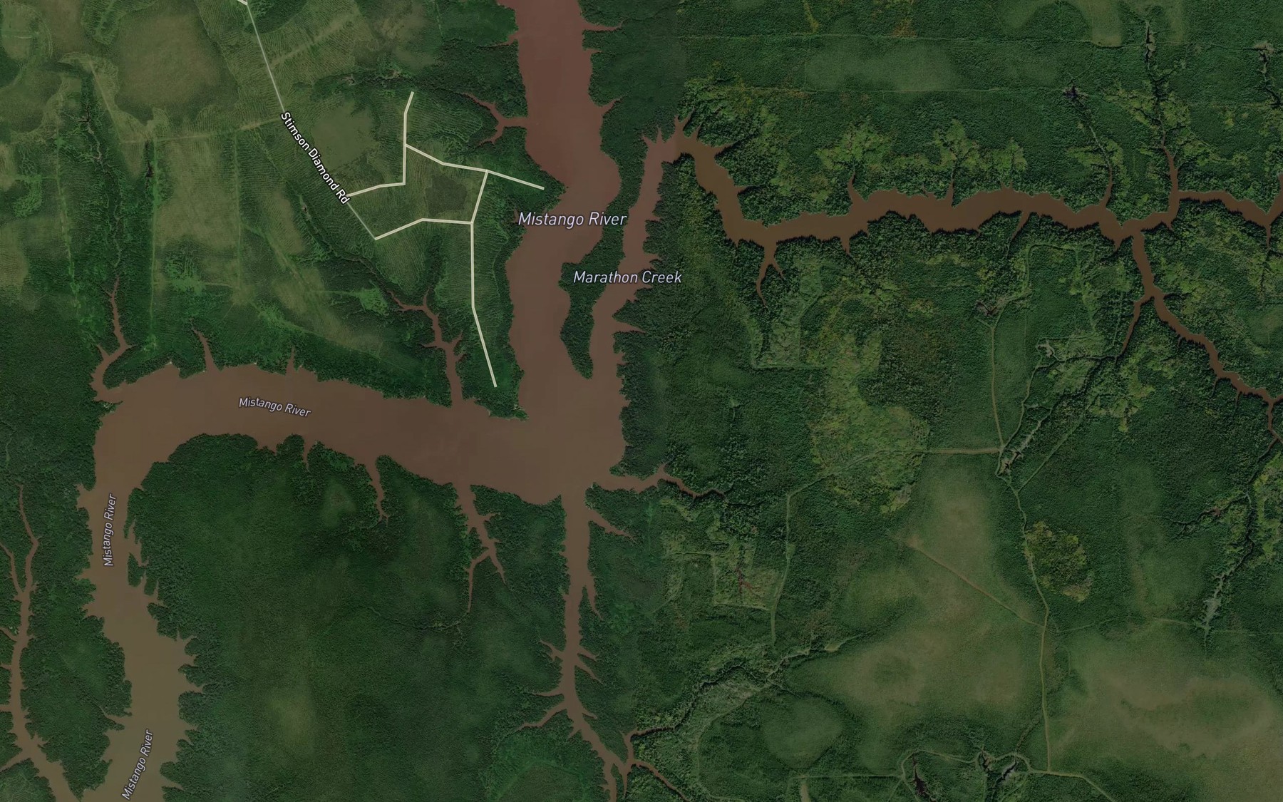 Satellite map of the Marathon Creek
