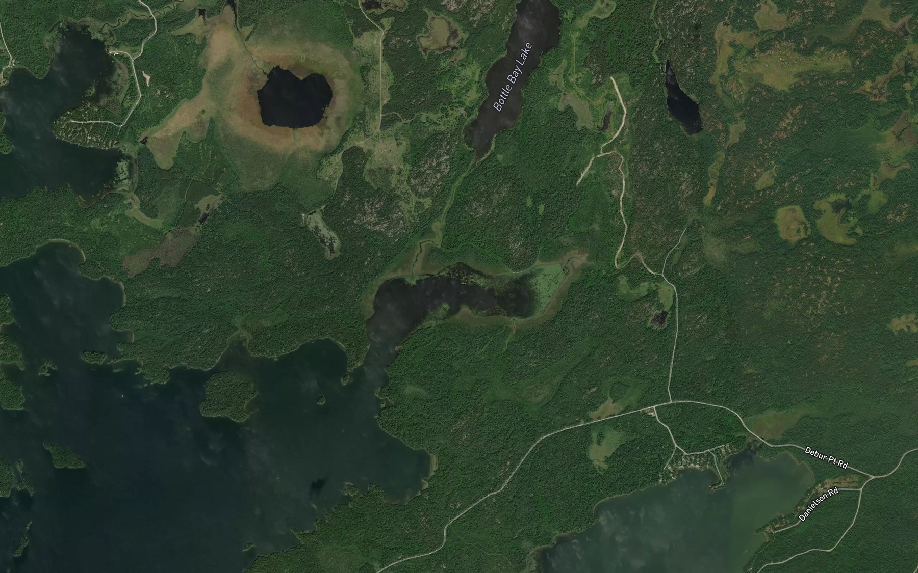 Satellite map of the Bottle Bay
