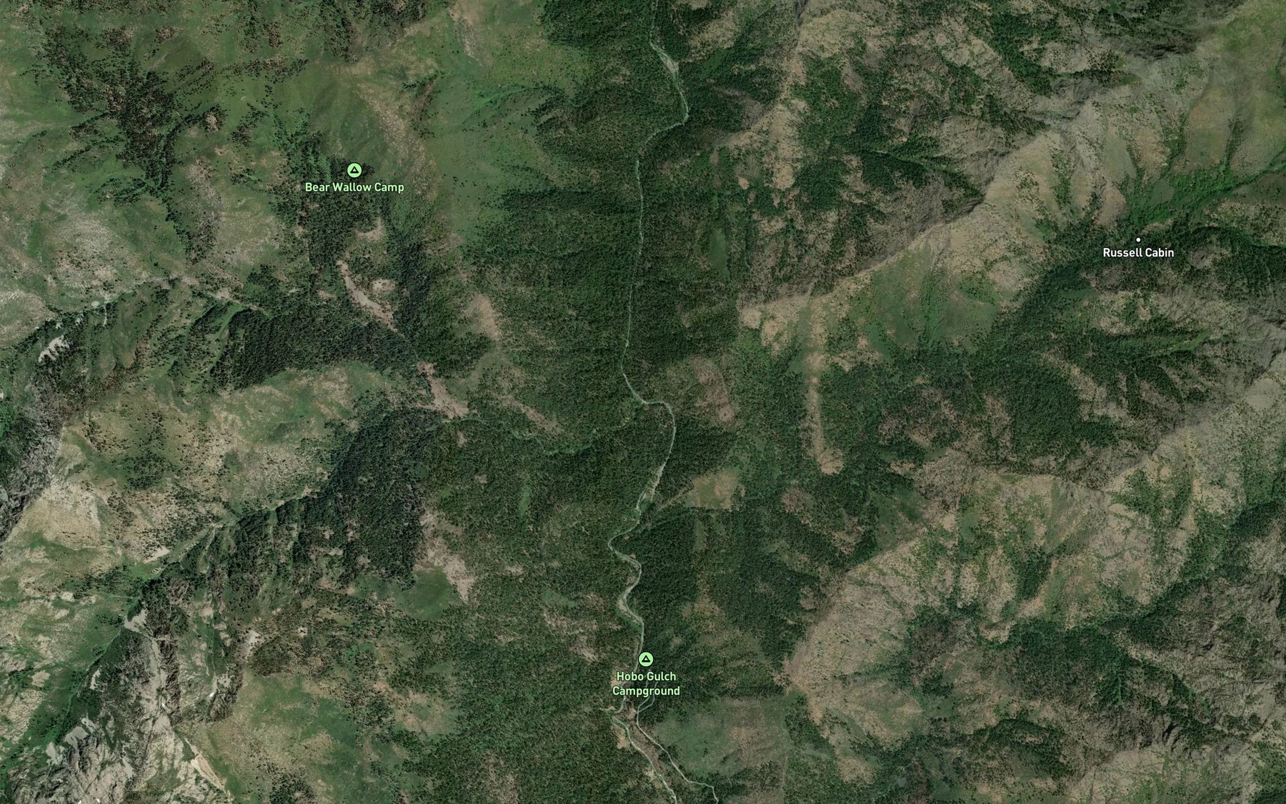 Satellite map of the Whites Creek