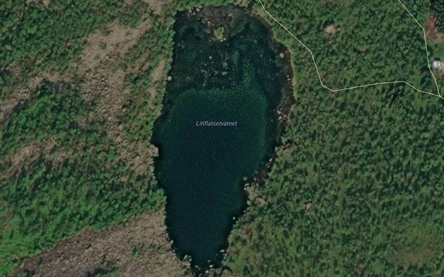 Satellite map of the Litlflatsetvatnet