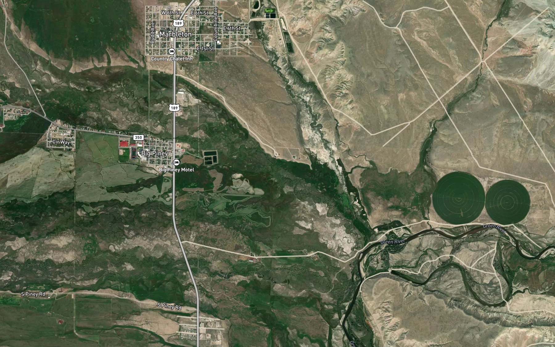 Satellite map of the North Channel Middle Piney Creek