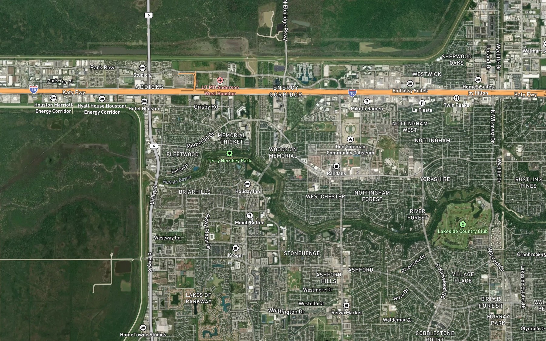 Satellite map of the Turkey Creek