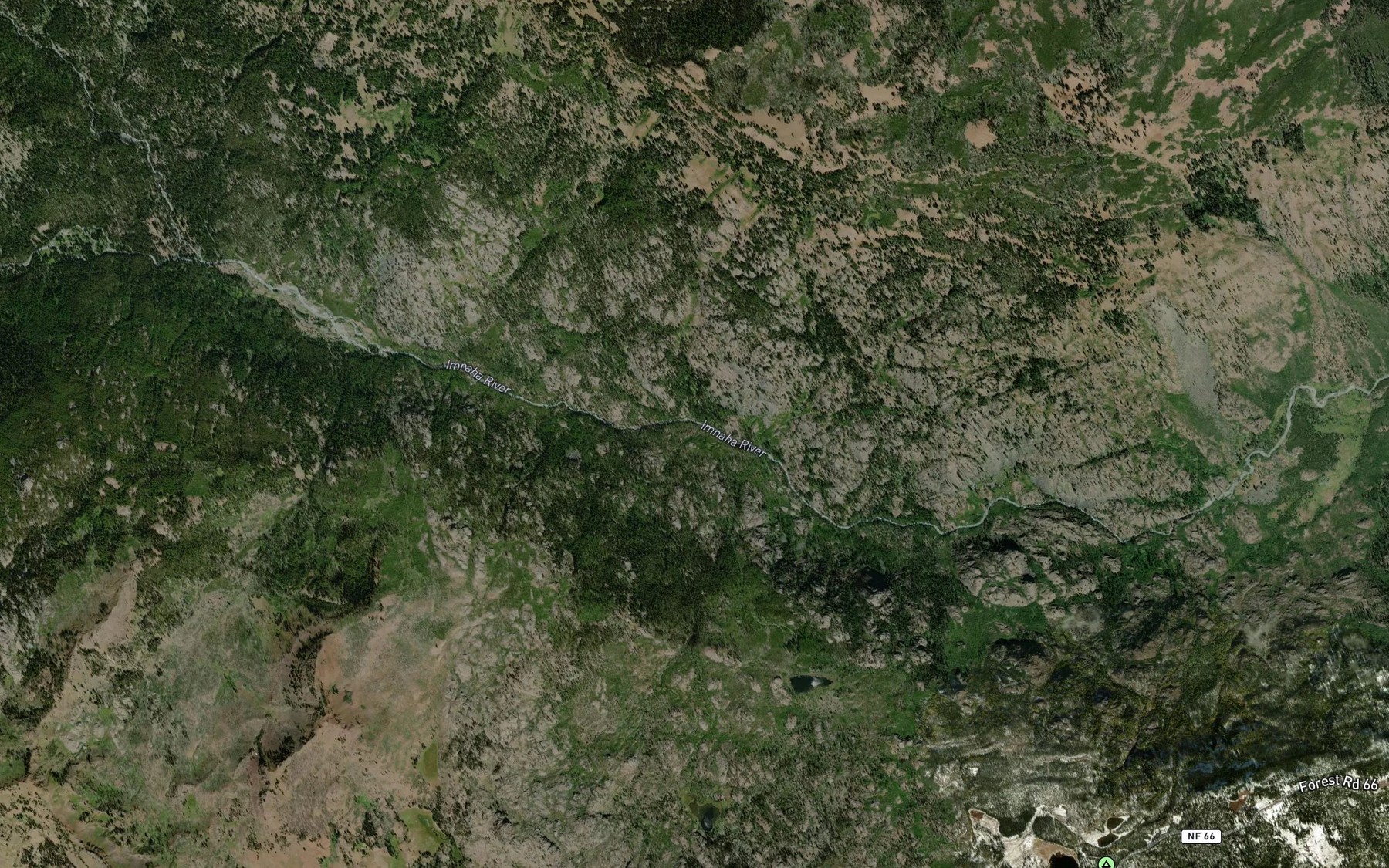 Satellite map of the Rock Creek