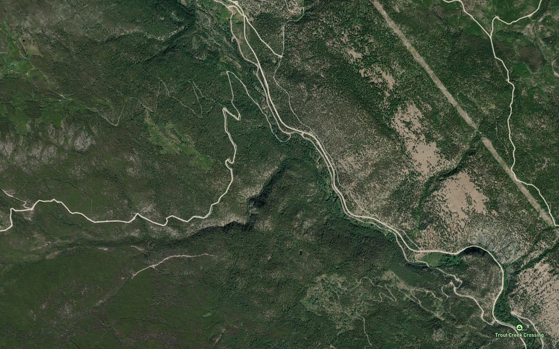 Satellite map of the Lost Chain Creek