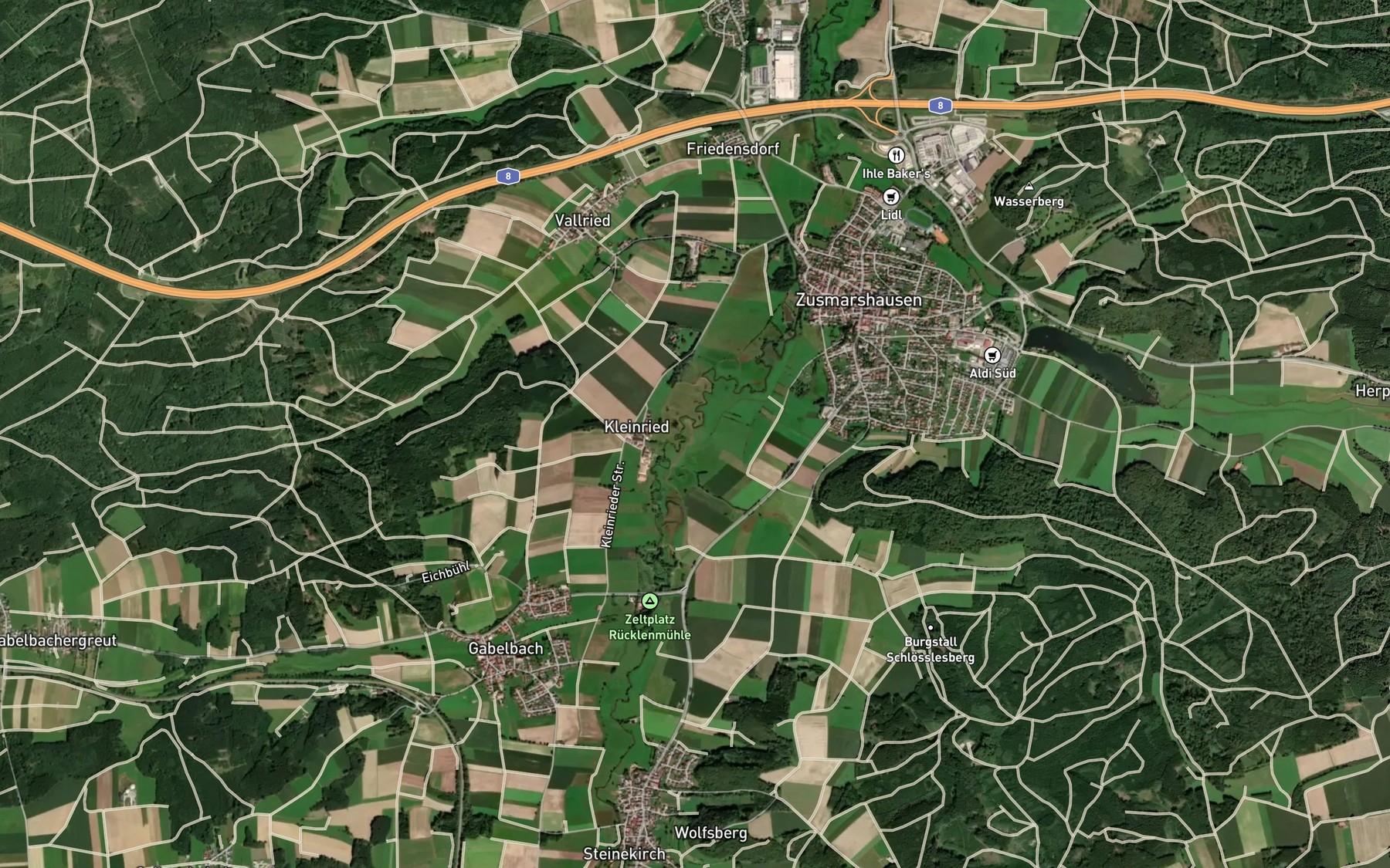 Satellite map of the Bettenbach