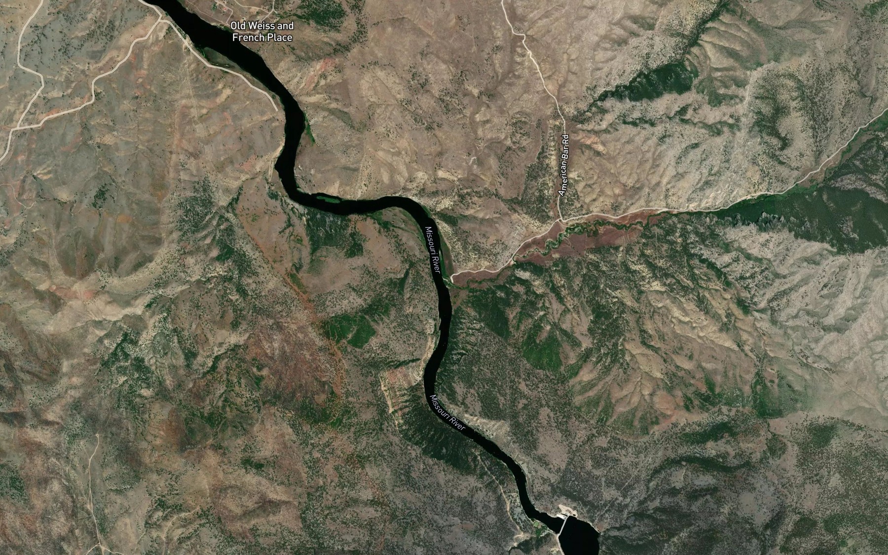 Satellite map of the Beaver Creek