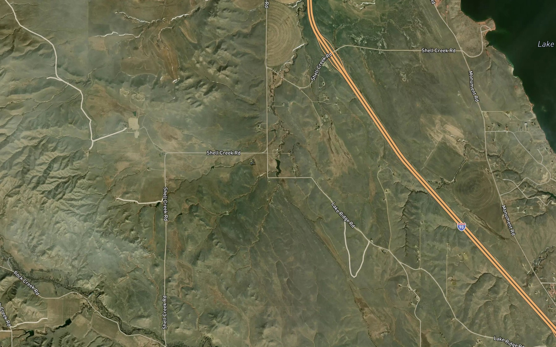 Satellite map of the Spring Creek