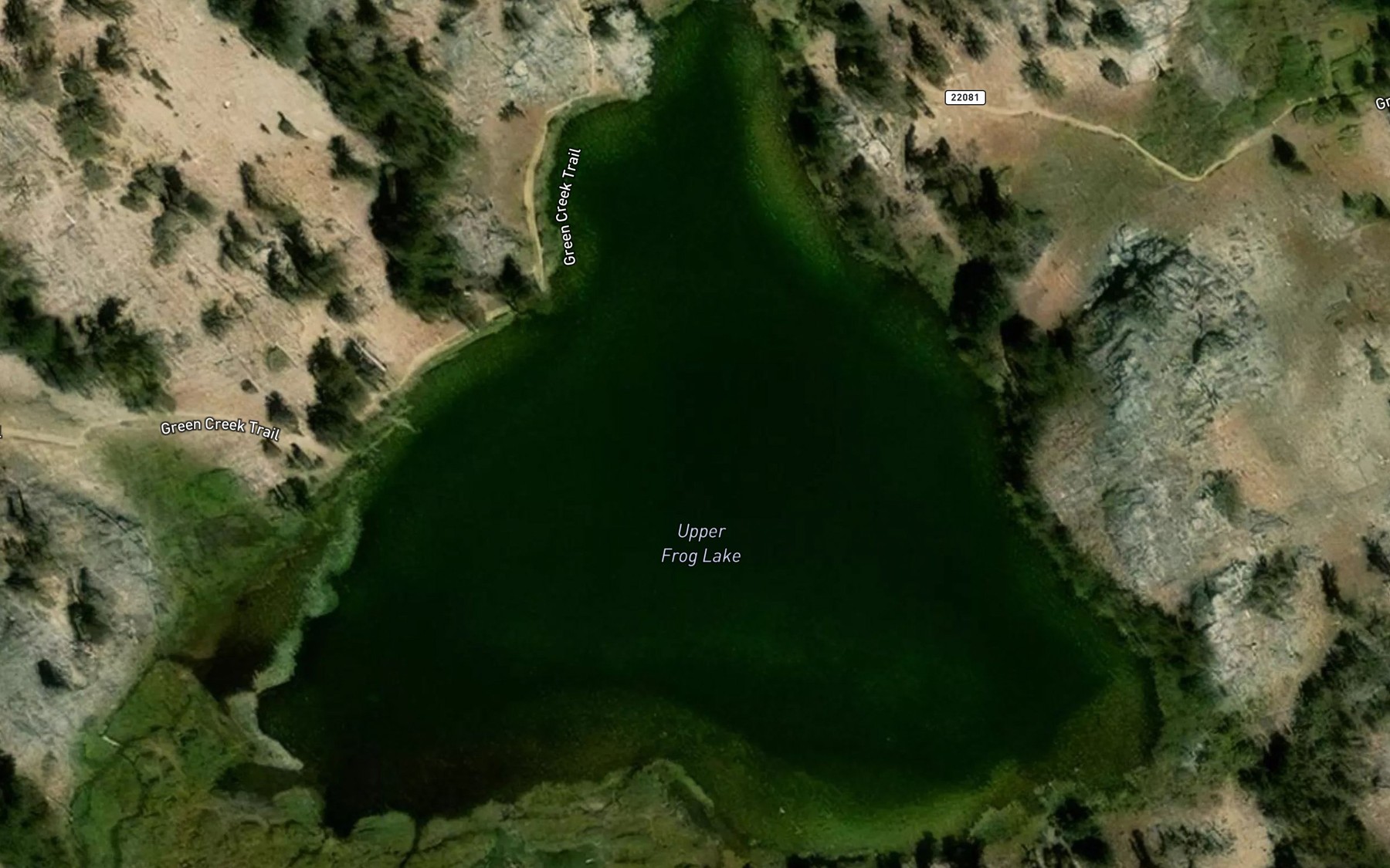 Satellite map of the Frog Lakes