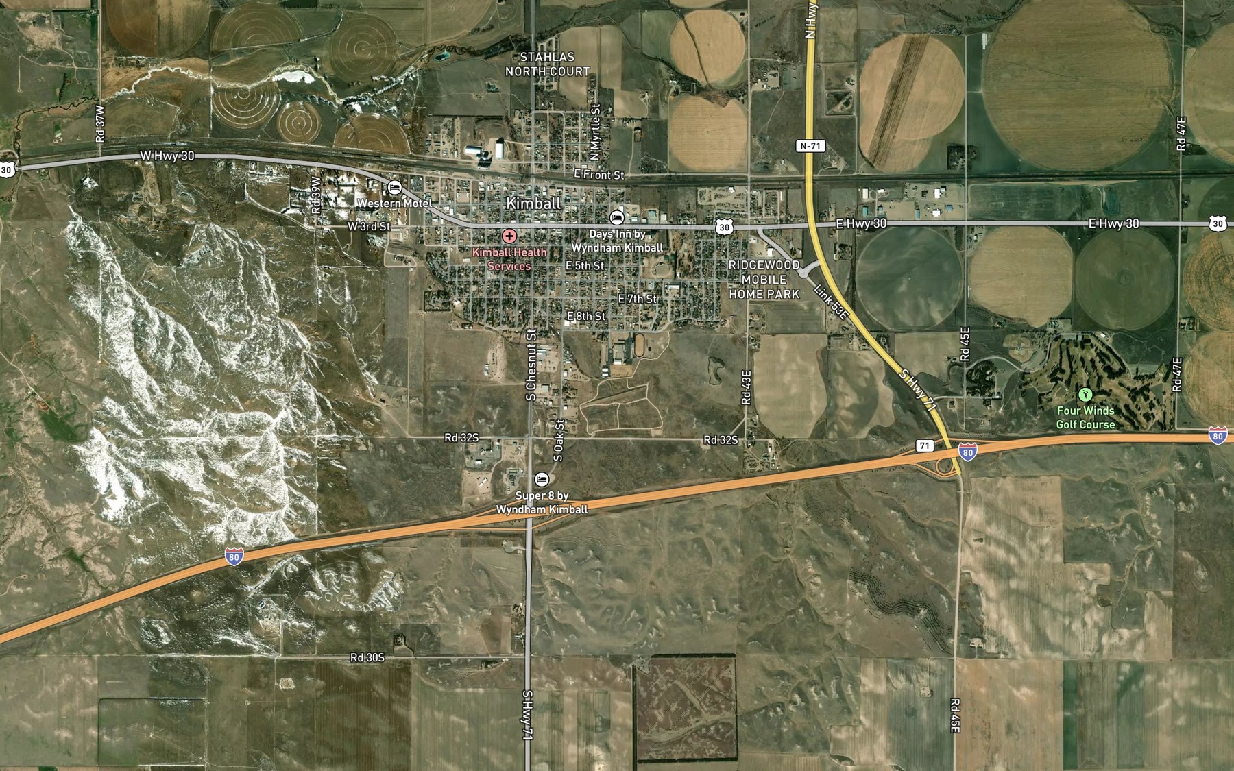 Satellite map of the Janicek Reservoir