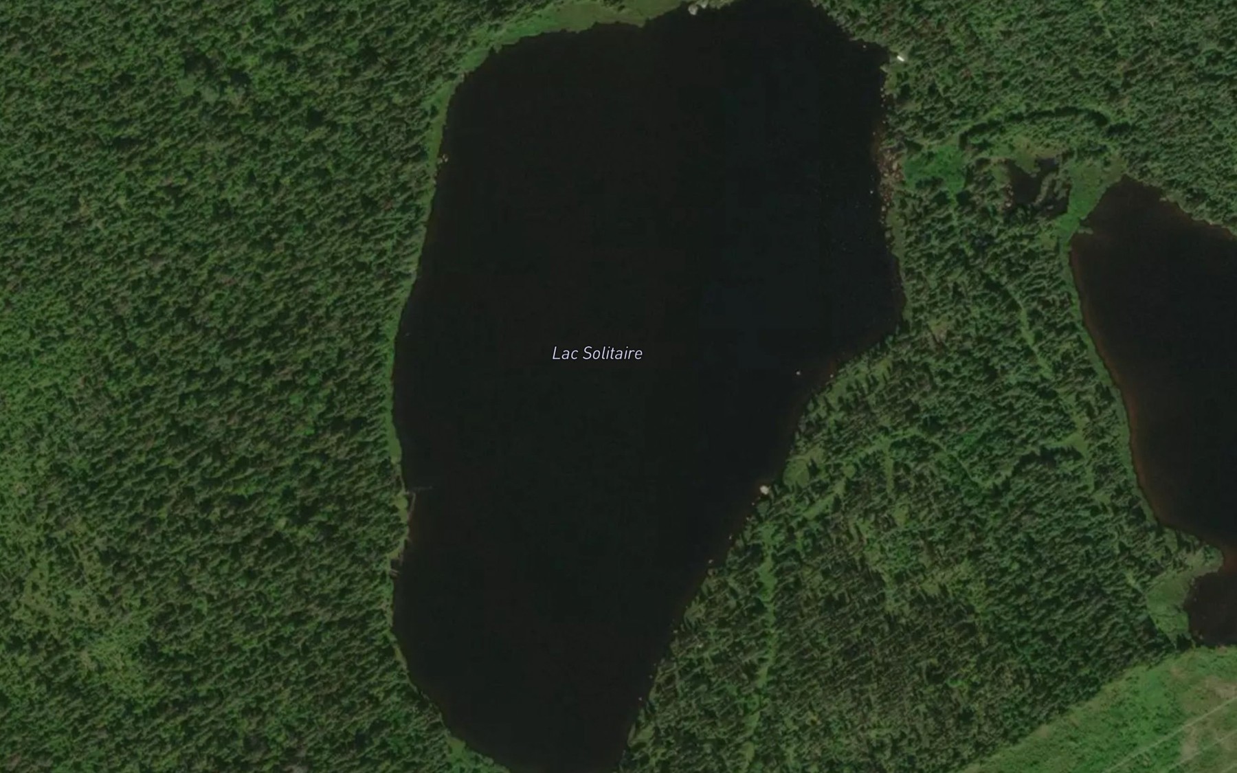 Satellite map of the Lac Solitaire
