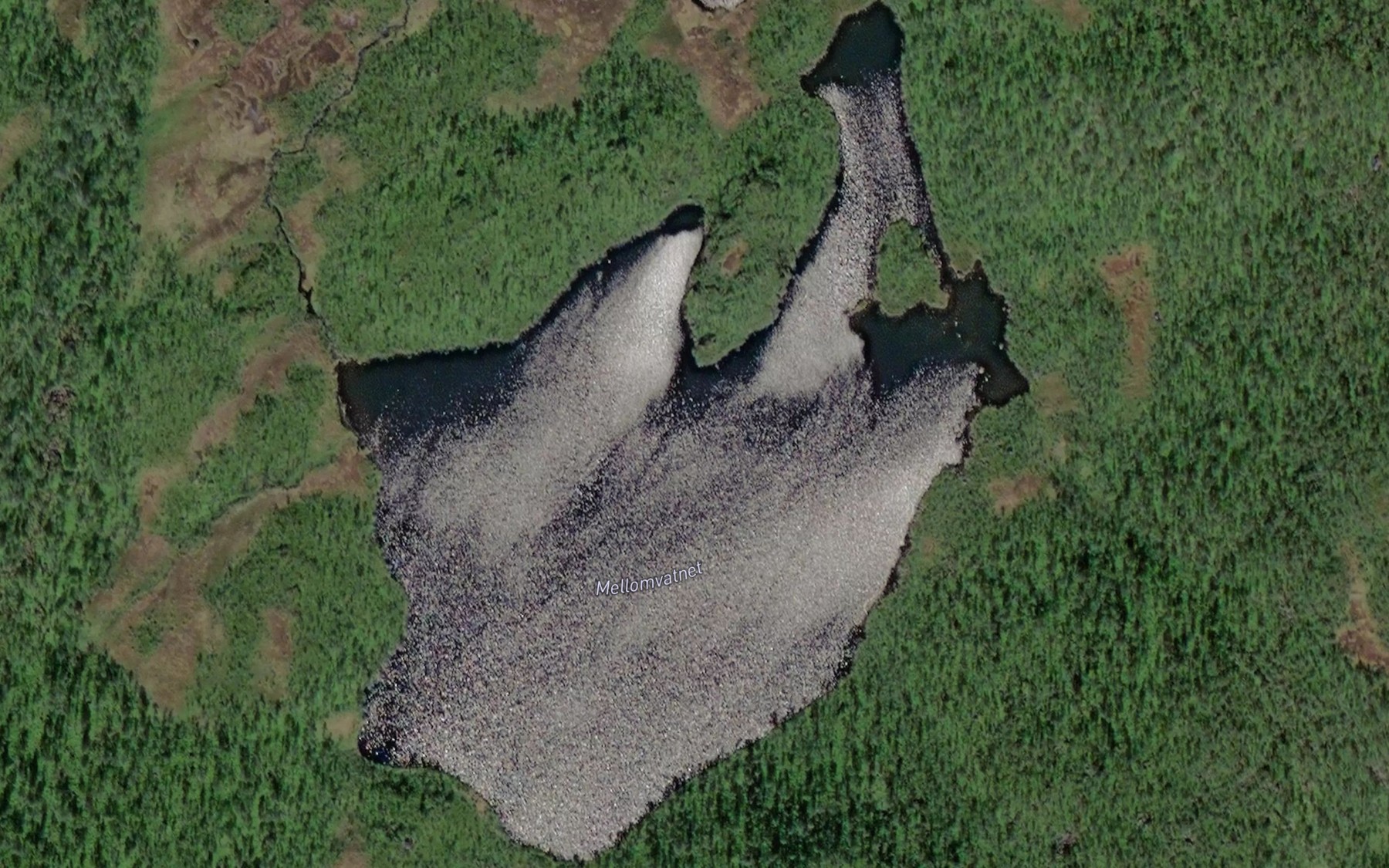 Satellite map of the Mellomvatnet