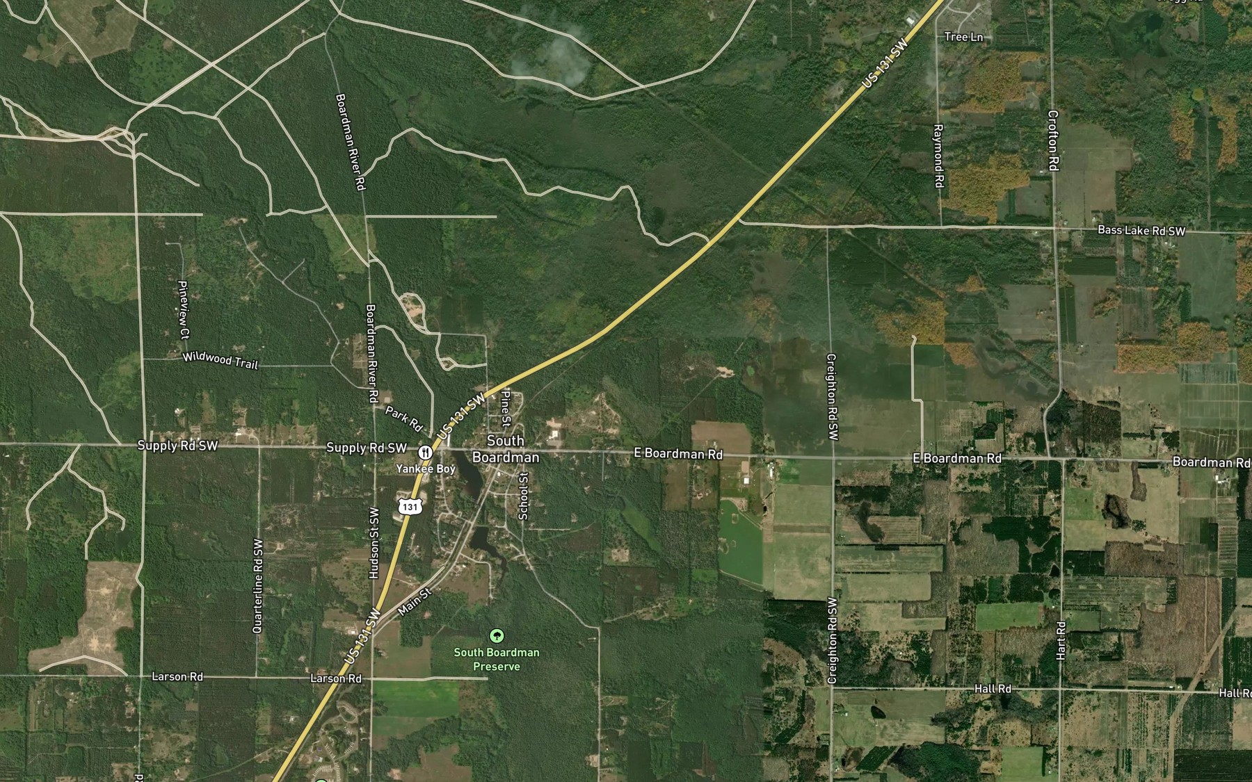 Satellite map of the Shannon Creek