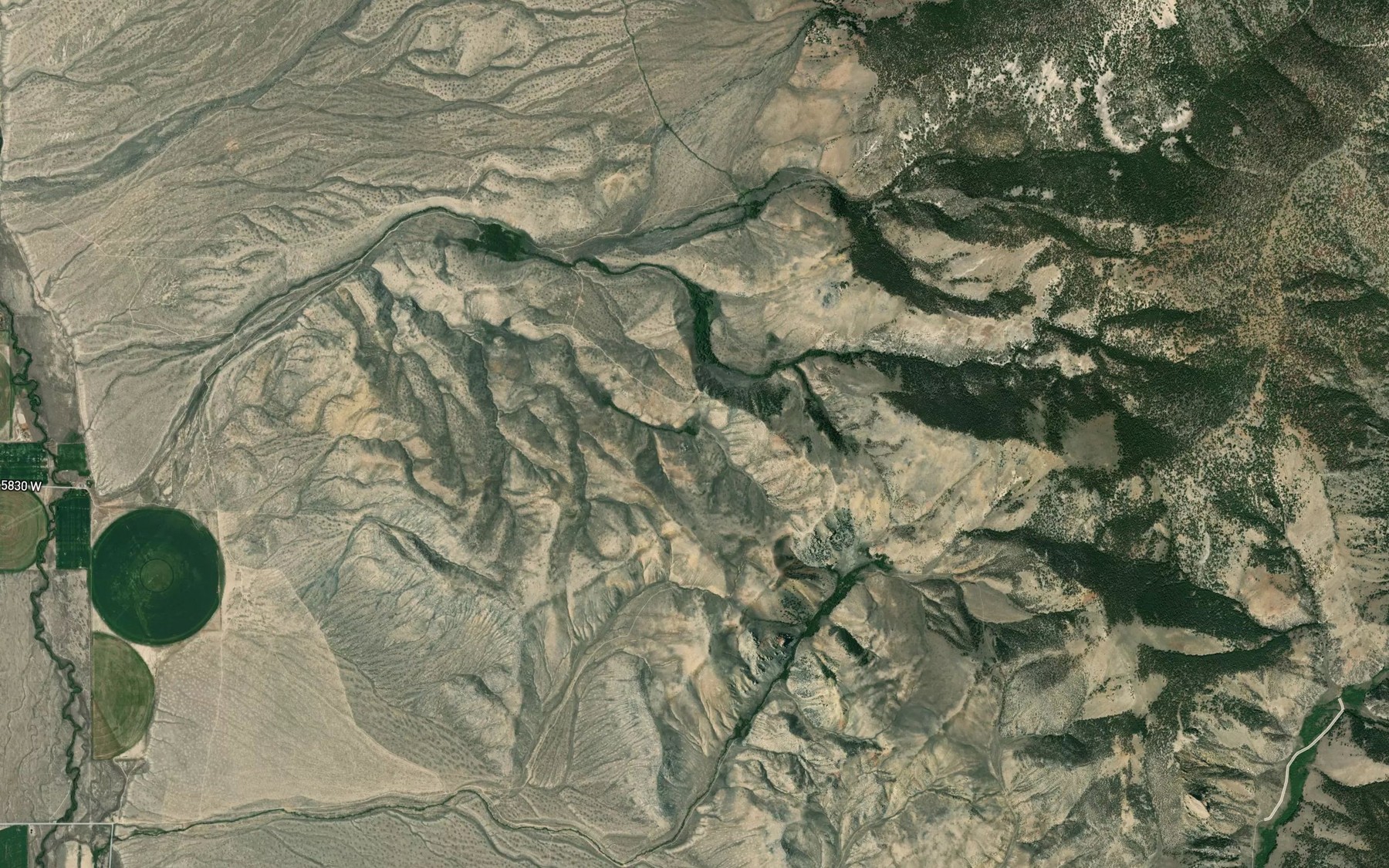 Satellite map of the Blind Springs