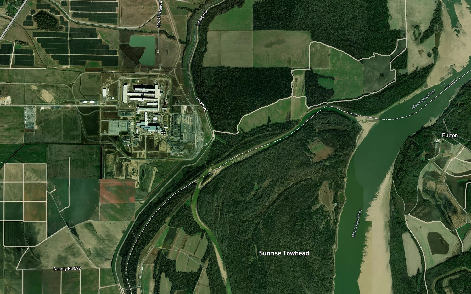 Satellite map of the Rapee Bayou