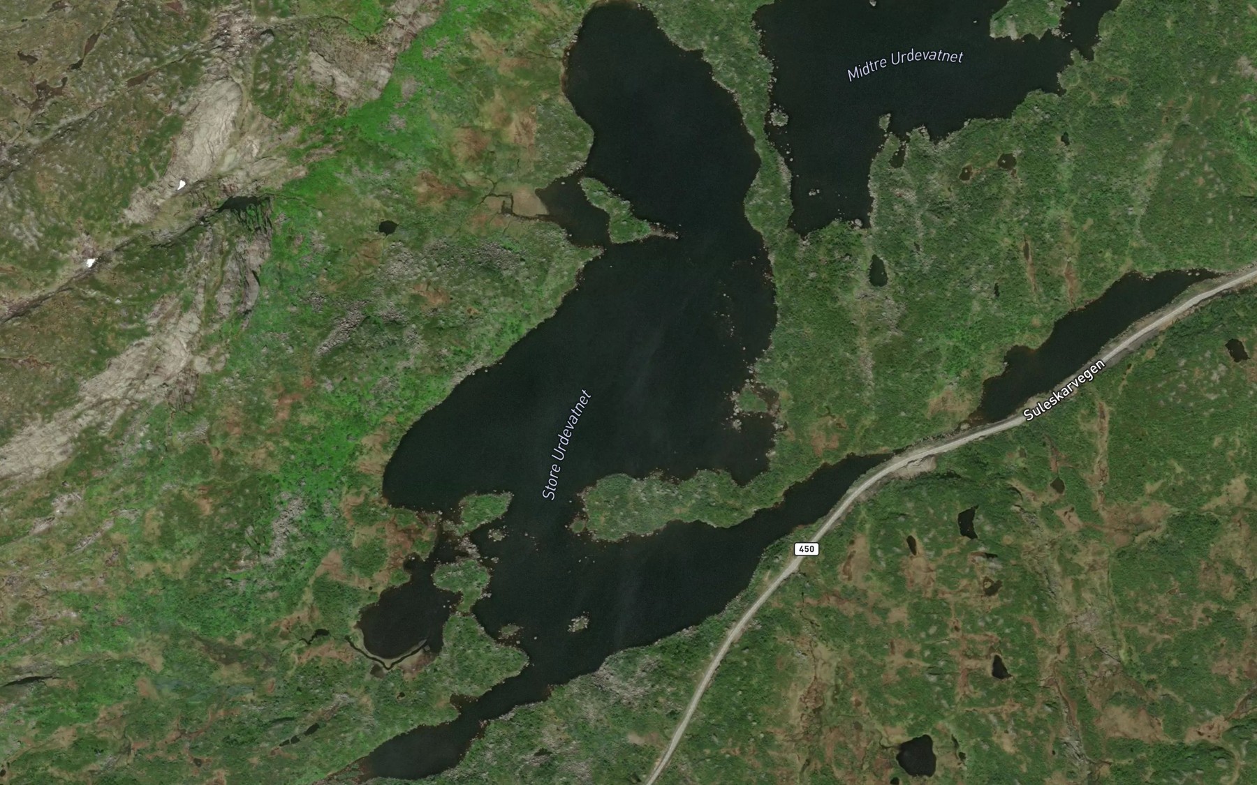 Satellite map of the Store Urdevatnet