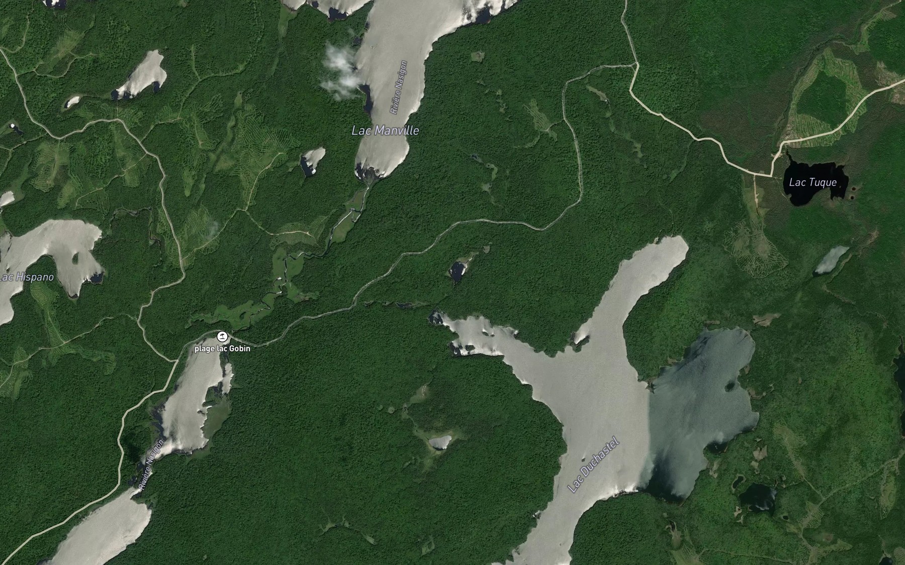 Satellite map of the Lac Elaine